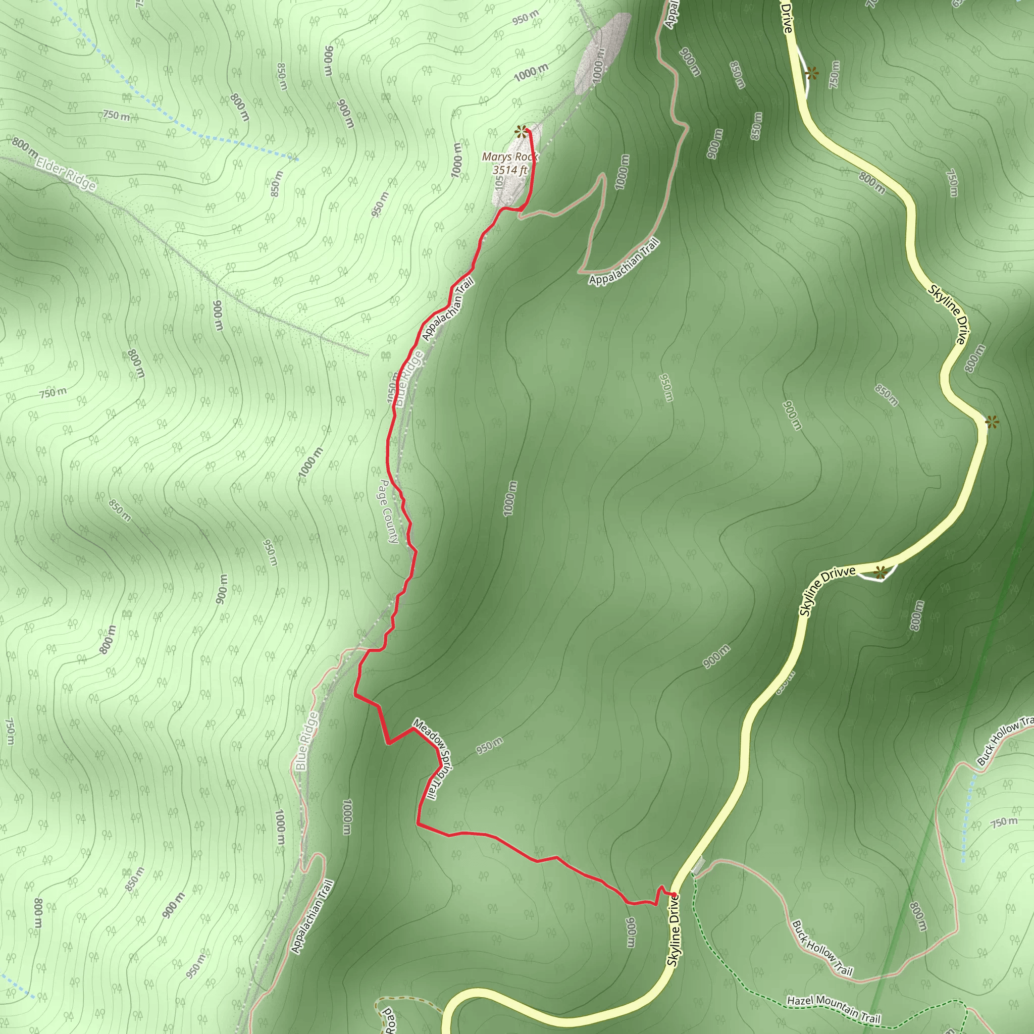 Marys Rock mobile static map