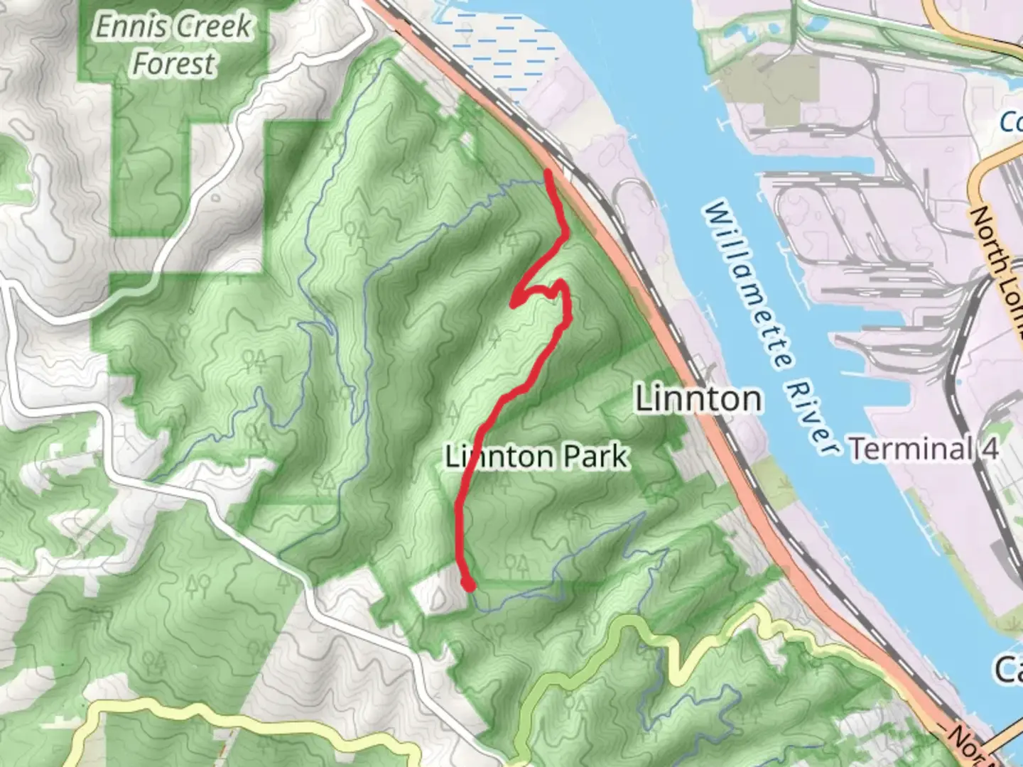 An image depicting the trail Northwest Newton Road and its surrounding area.