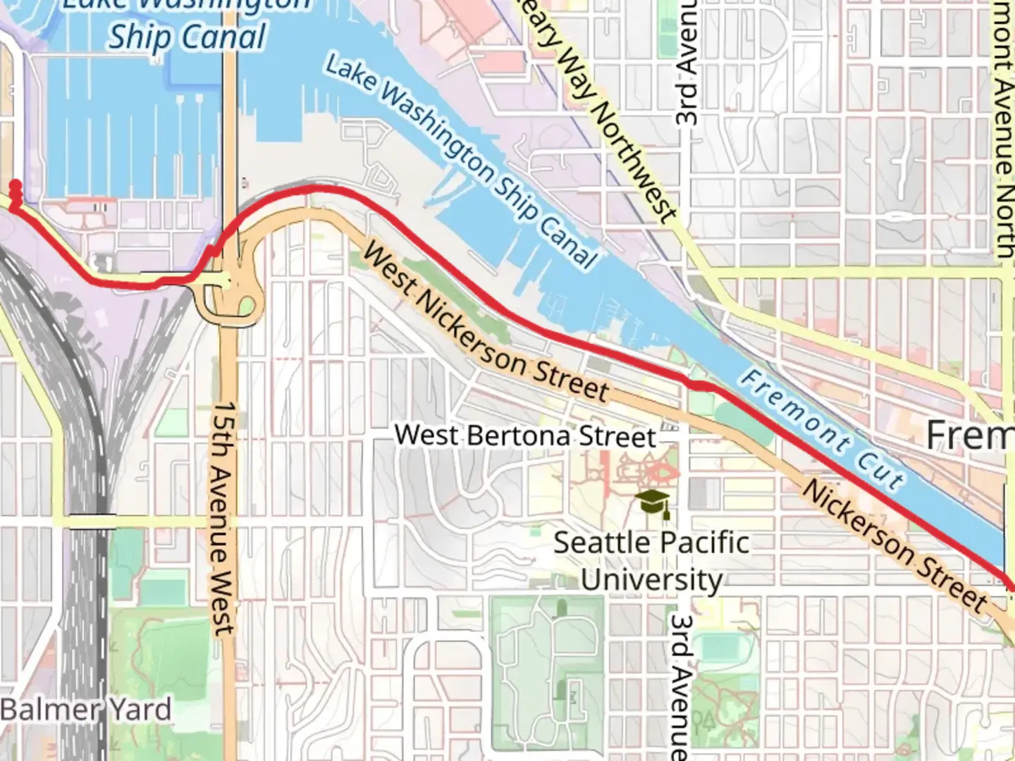 An image depicting the trail Ship Canal Trail and its surrounding area.