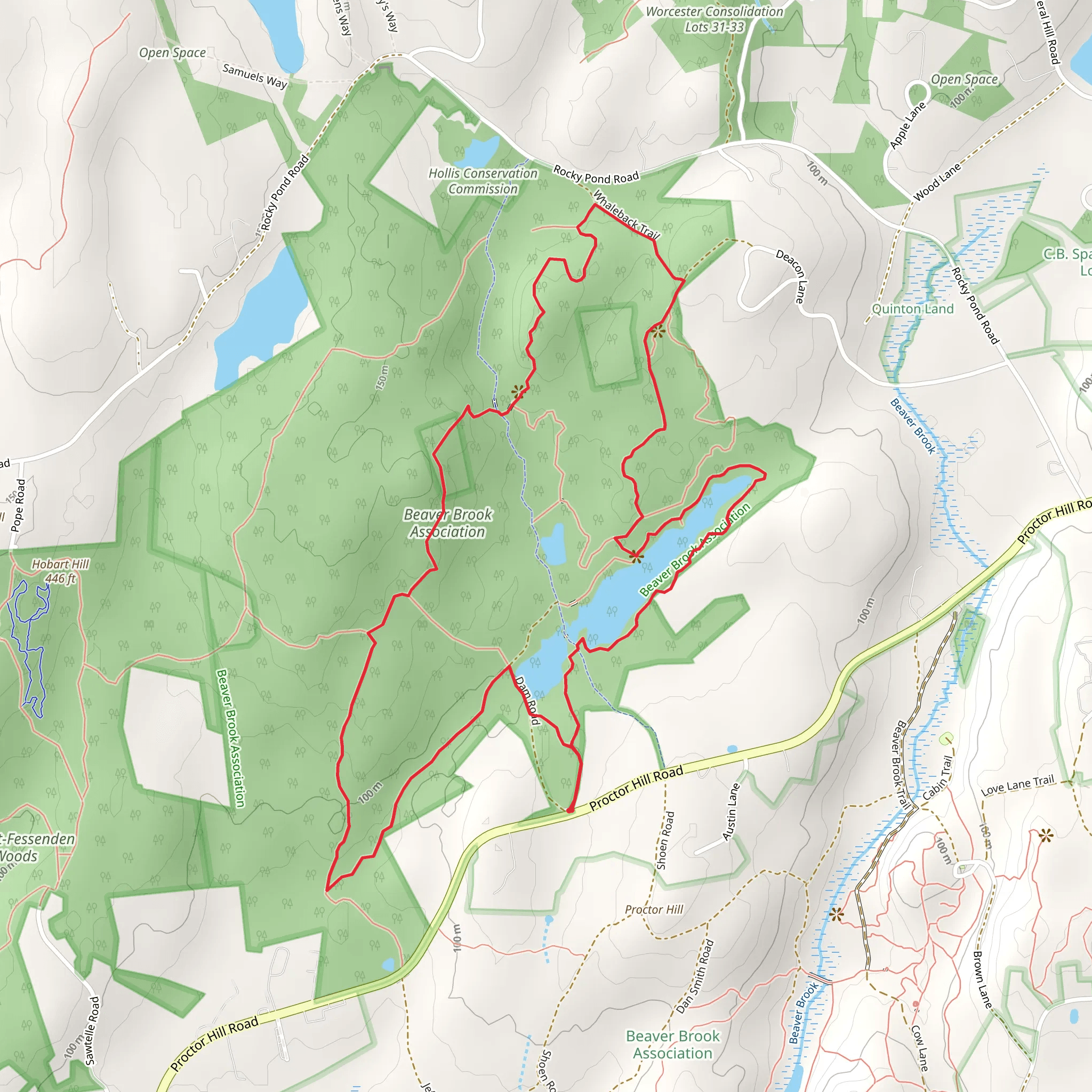 Beaver Brook Association Pond Loop Trail mobile static map