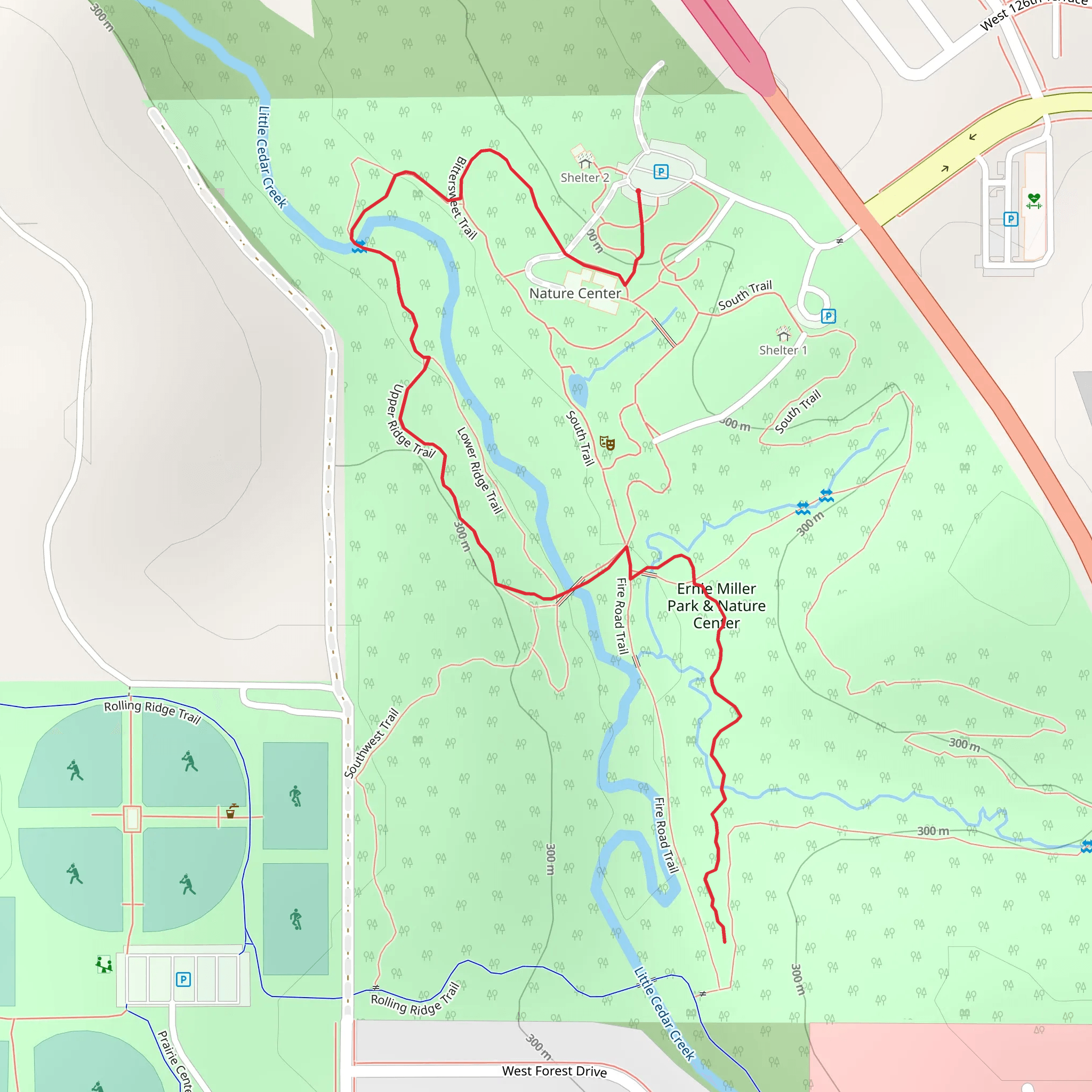 Bittersweet Trail and Upper Ridge Trail mobile static map