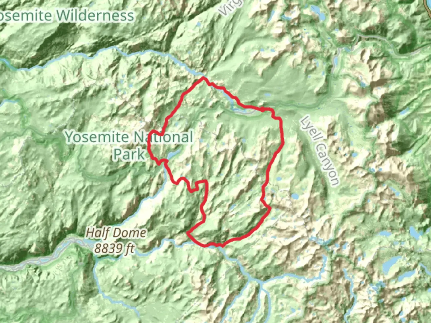 An image depicting the trail Rafferty Creek Trail, Clouds Rest Trail and May Lake Trail Loop and its surrounding area.