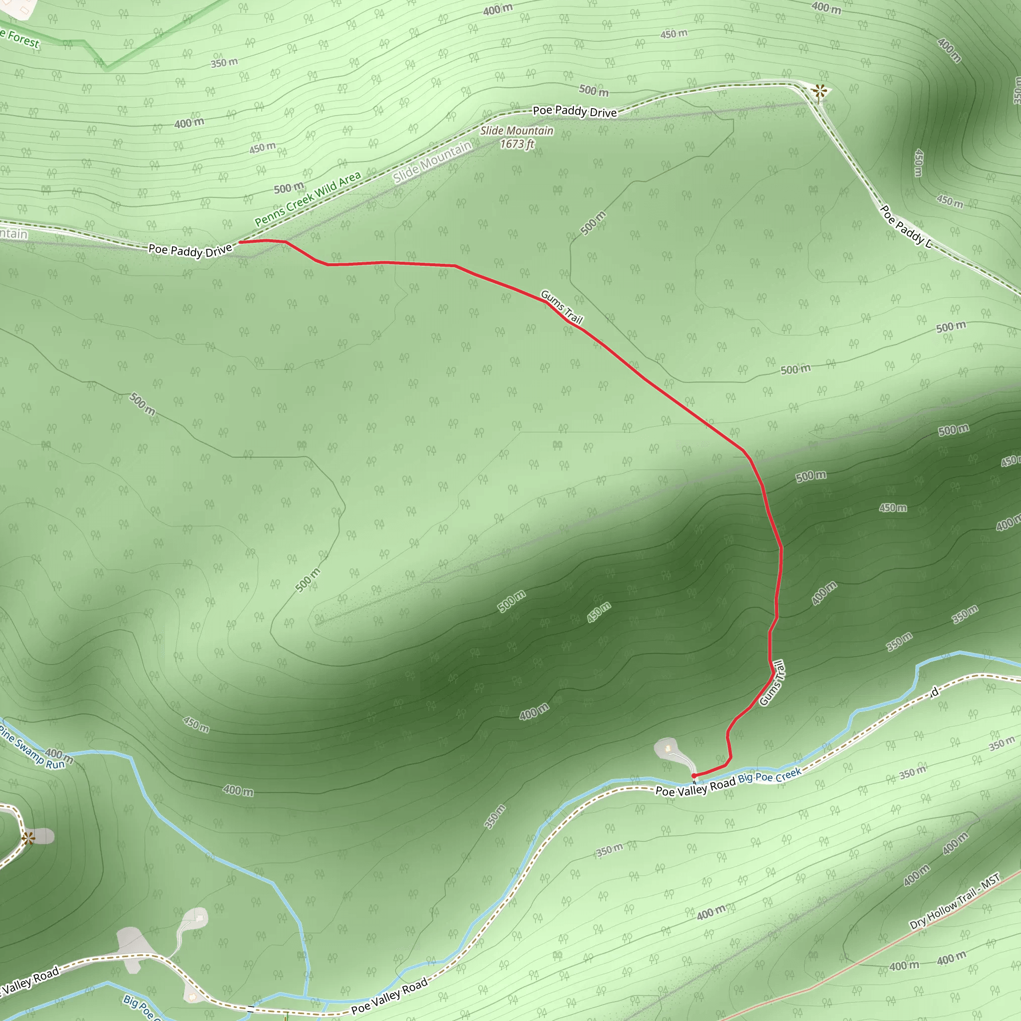 Gums Trail mobile static map