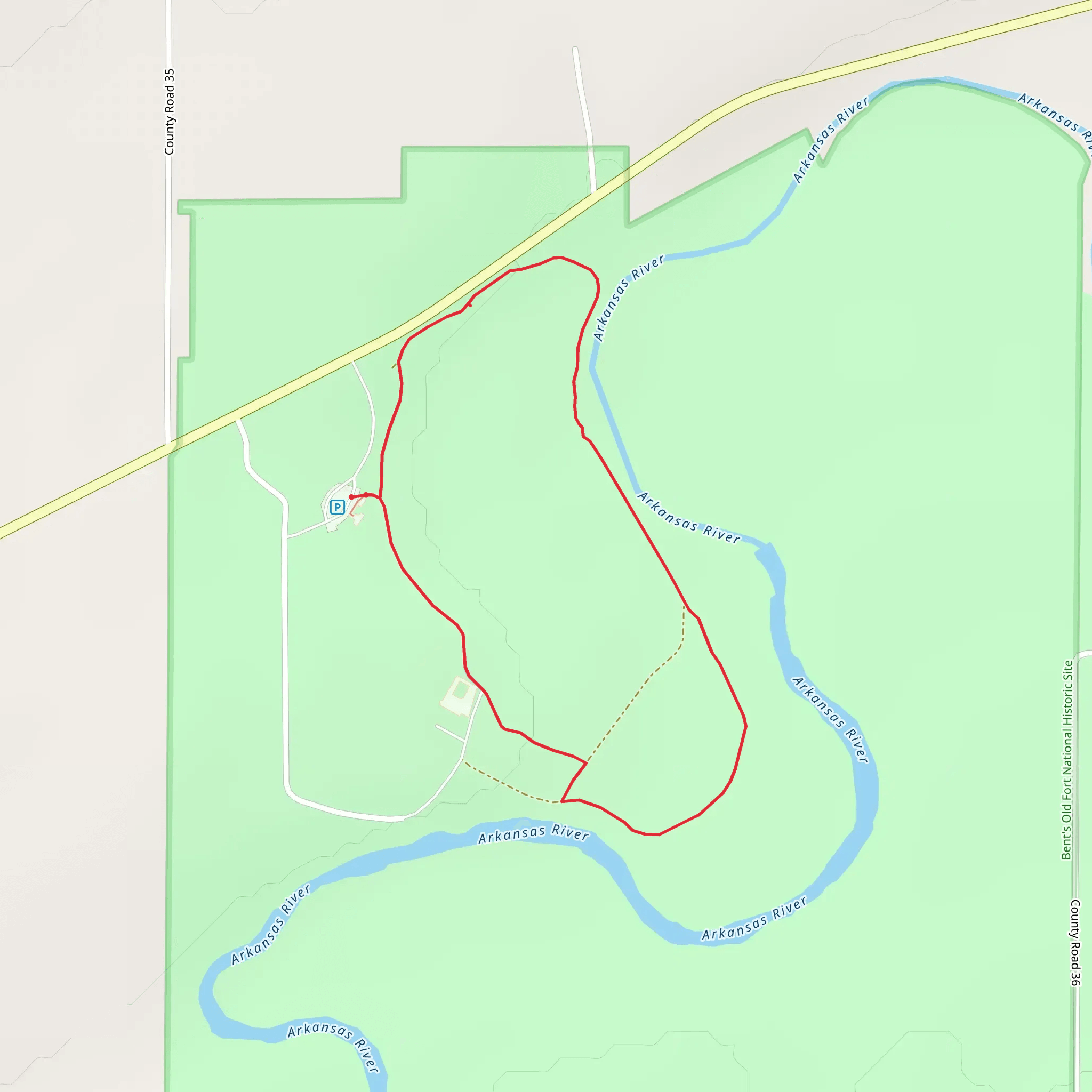 Bent's Old Fort National Historic Site Loop mobile static map