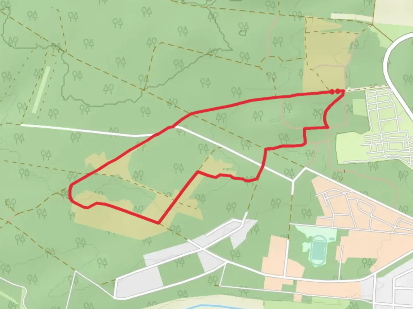 An image depicting the trail Bodenteich Heide Loop and its surrounding area.