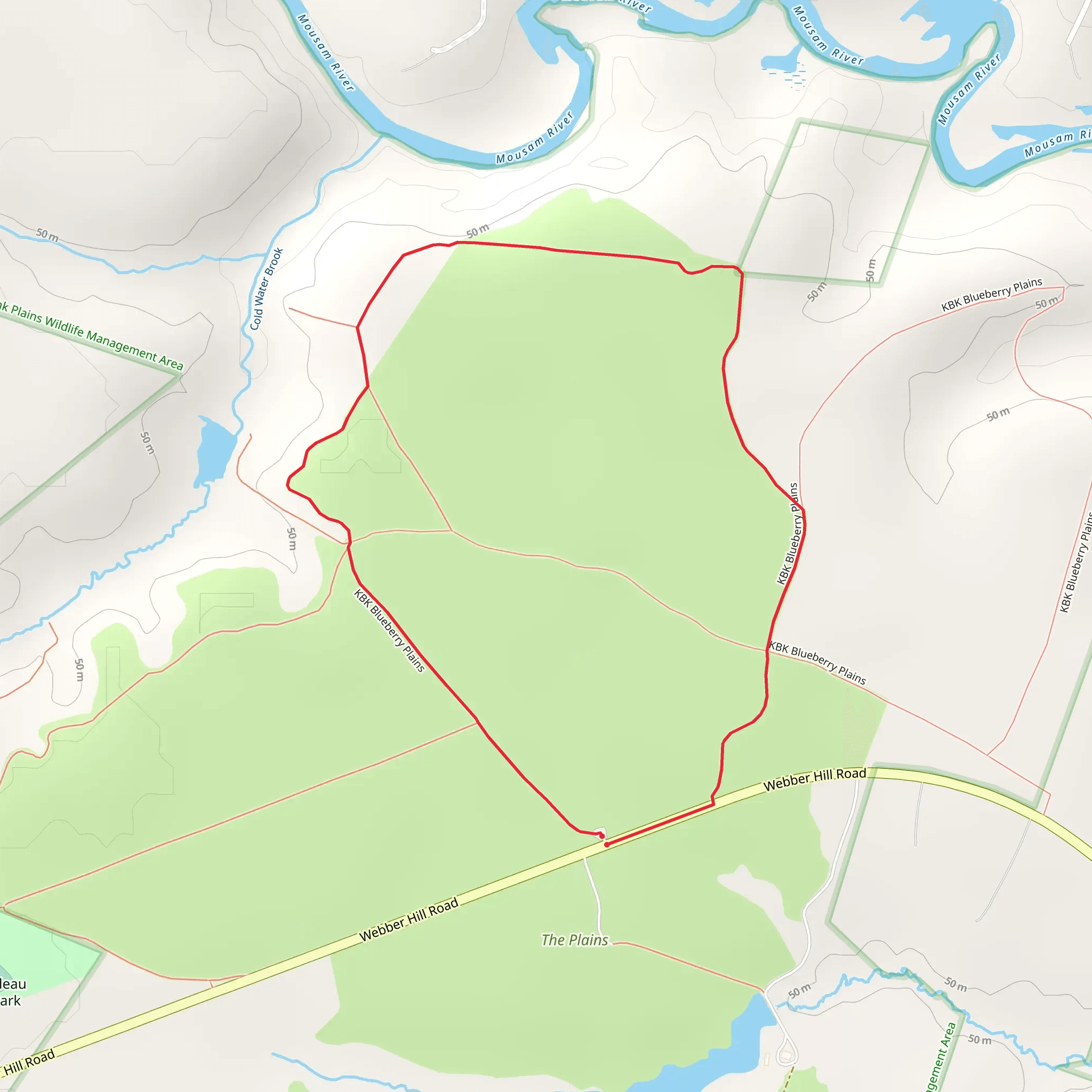 Kennebunk Plains Loop Trail mobile static map