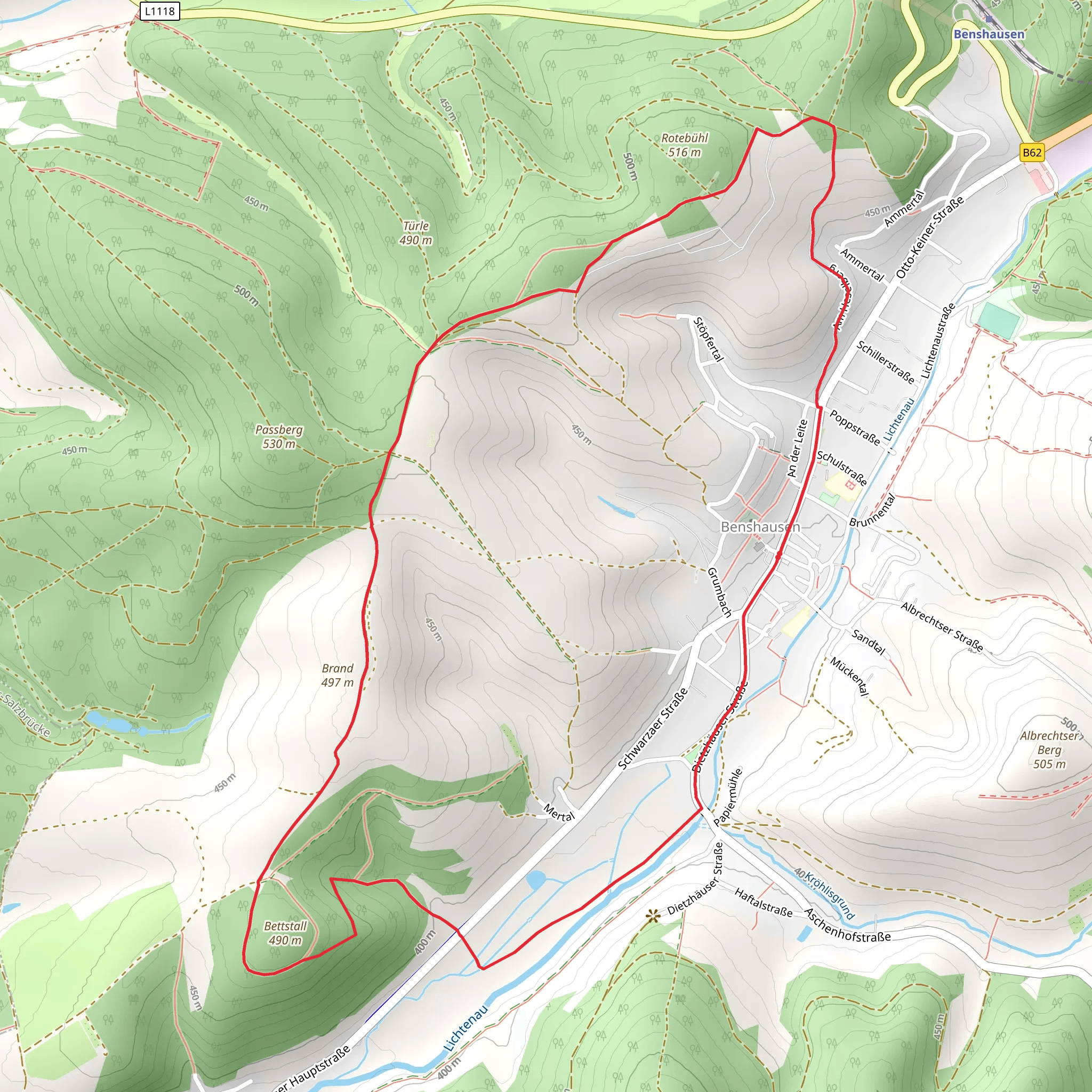 Bettstall Loop via Benhausen mobile static map