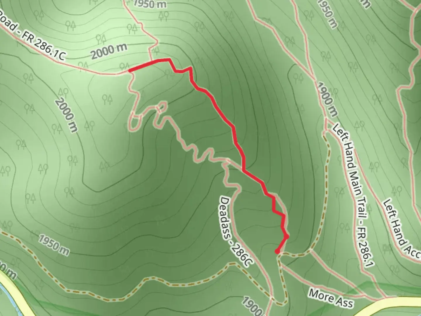 An image depicting the trail Lower Ridge Single Track Trail and its surrounding area.