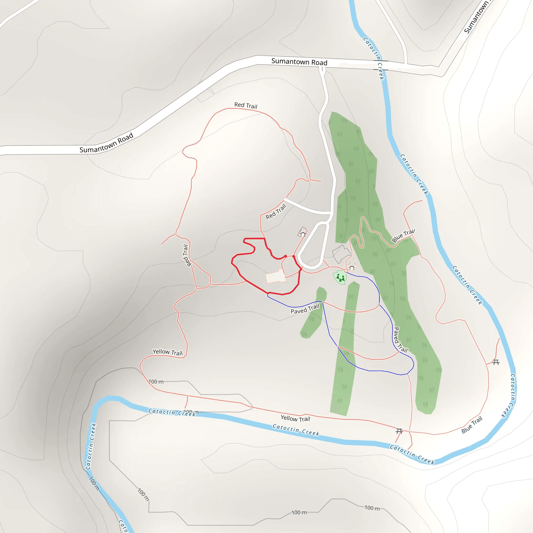 Red - Paved Loop Trail mobile static map