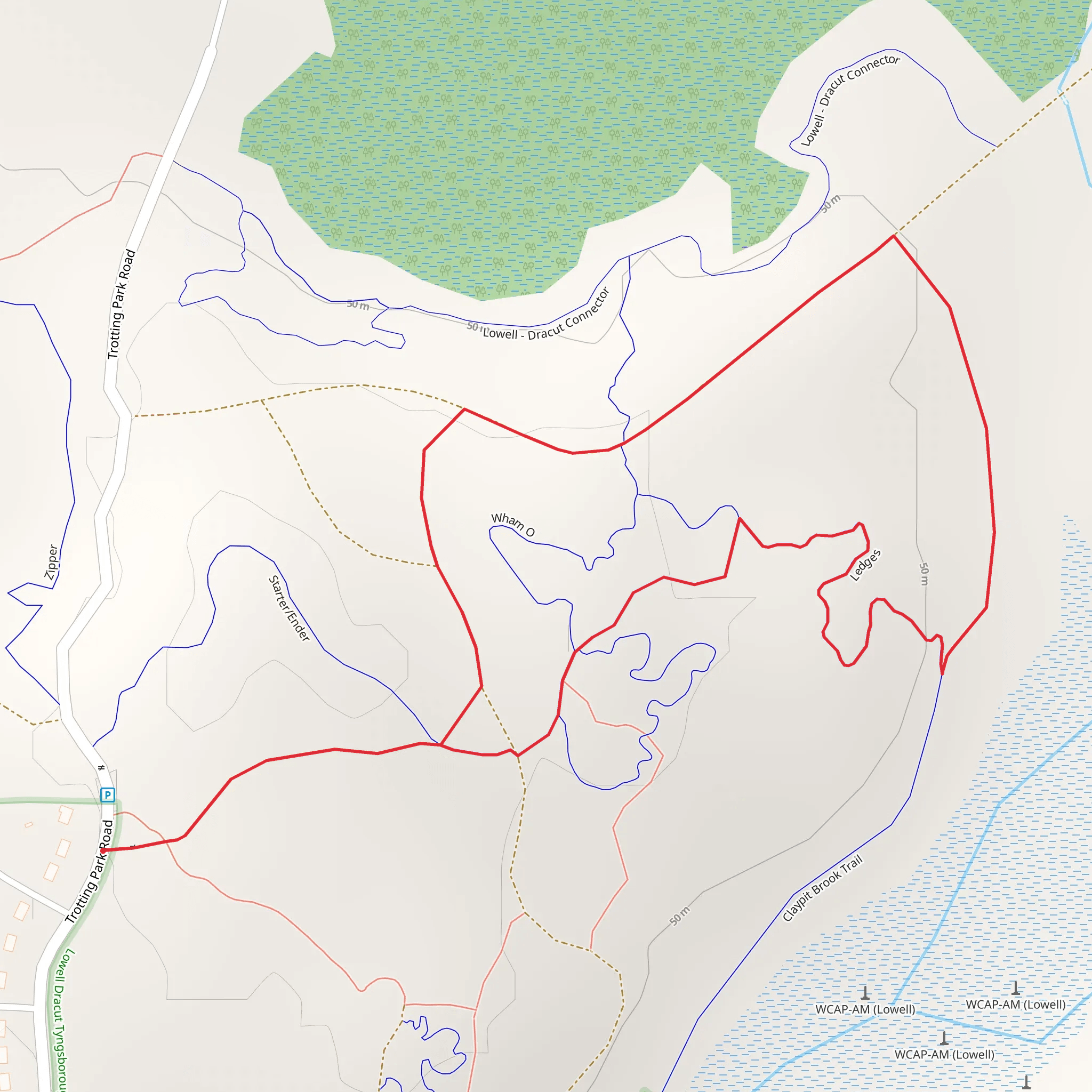 Lowell Dracut State Forest Loop mobile static map