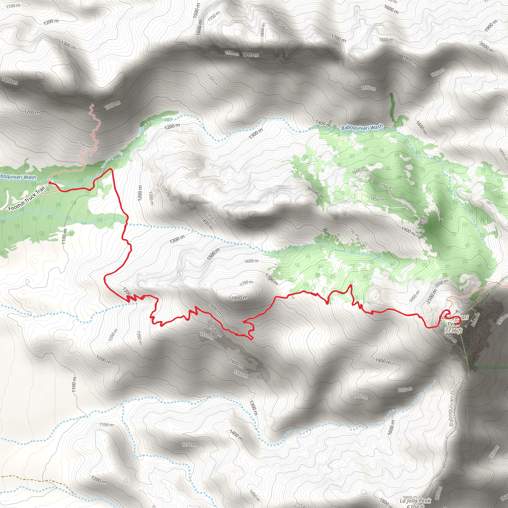 Baboquivari Peak via Waw Giwulk Trail mobile static map