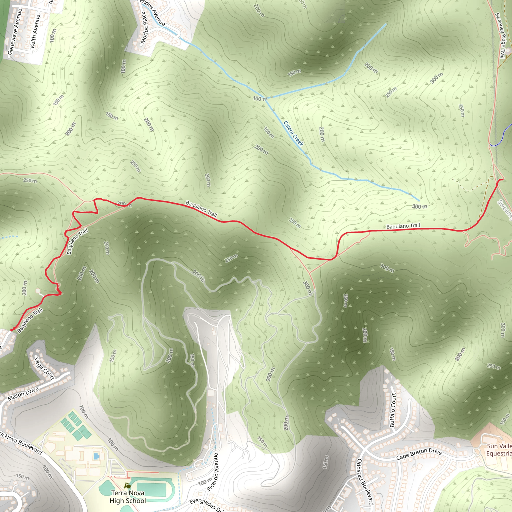 Baquiano Trail mobile static map