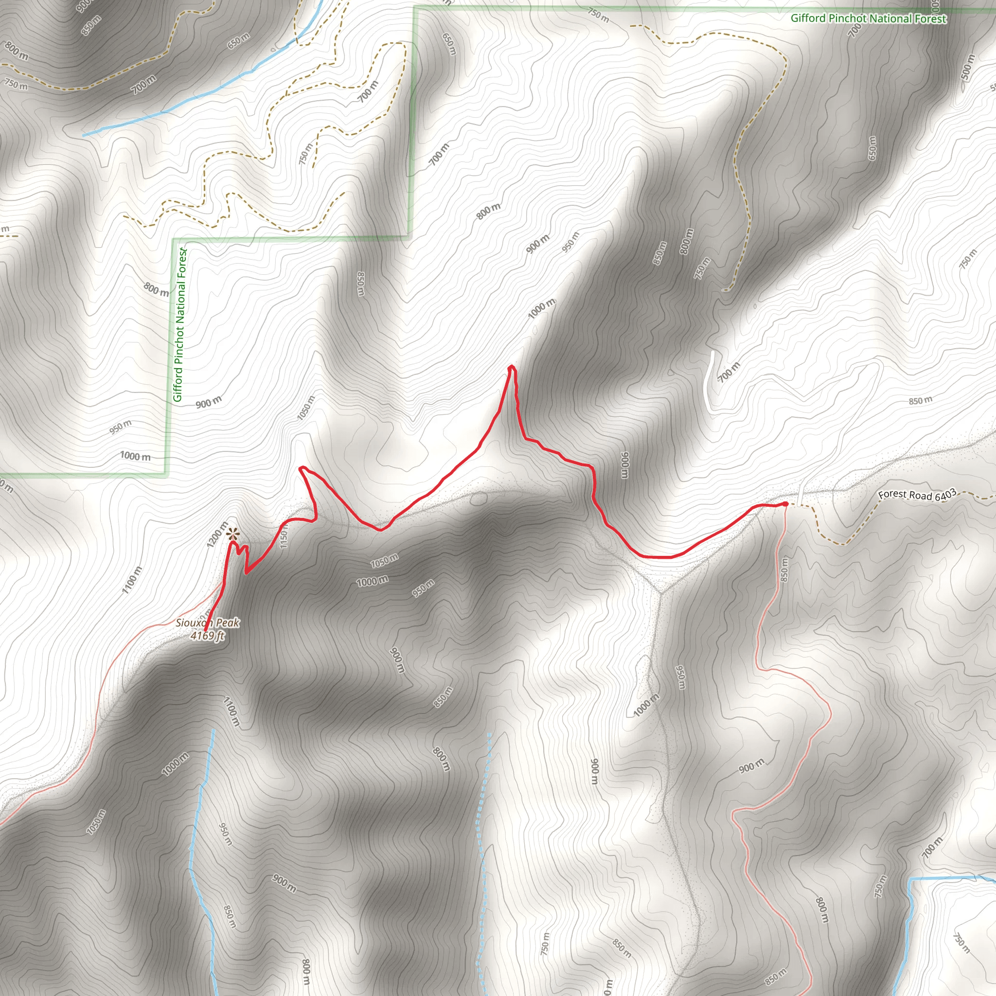 Siouxon Peak Trail mobile static map