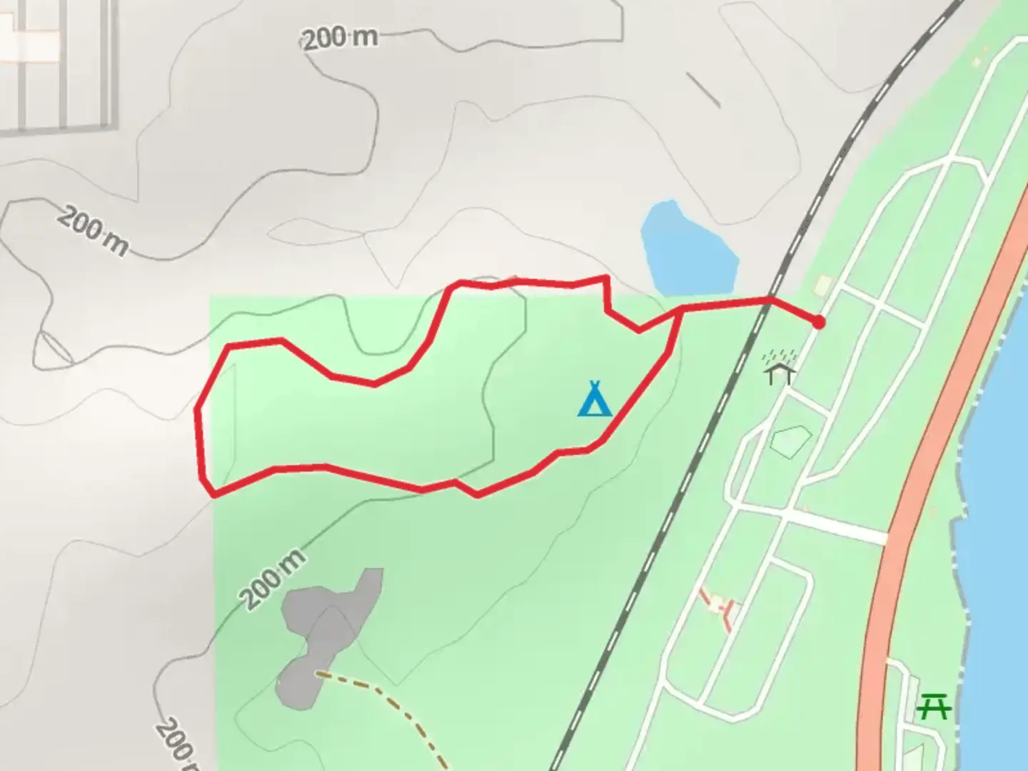 An image depicting the trail Baraga Nature Loop Trail and its surrounding area.