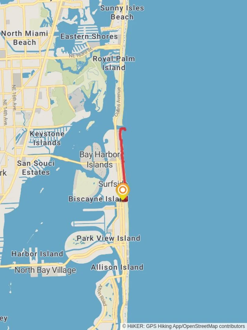 An image depicting the trail Bal Harbor Beach and its surrounding area.