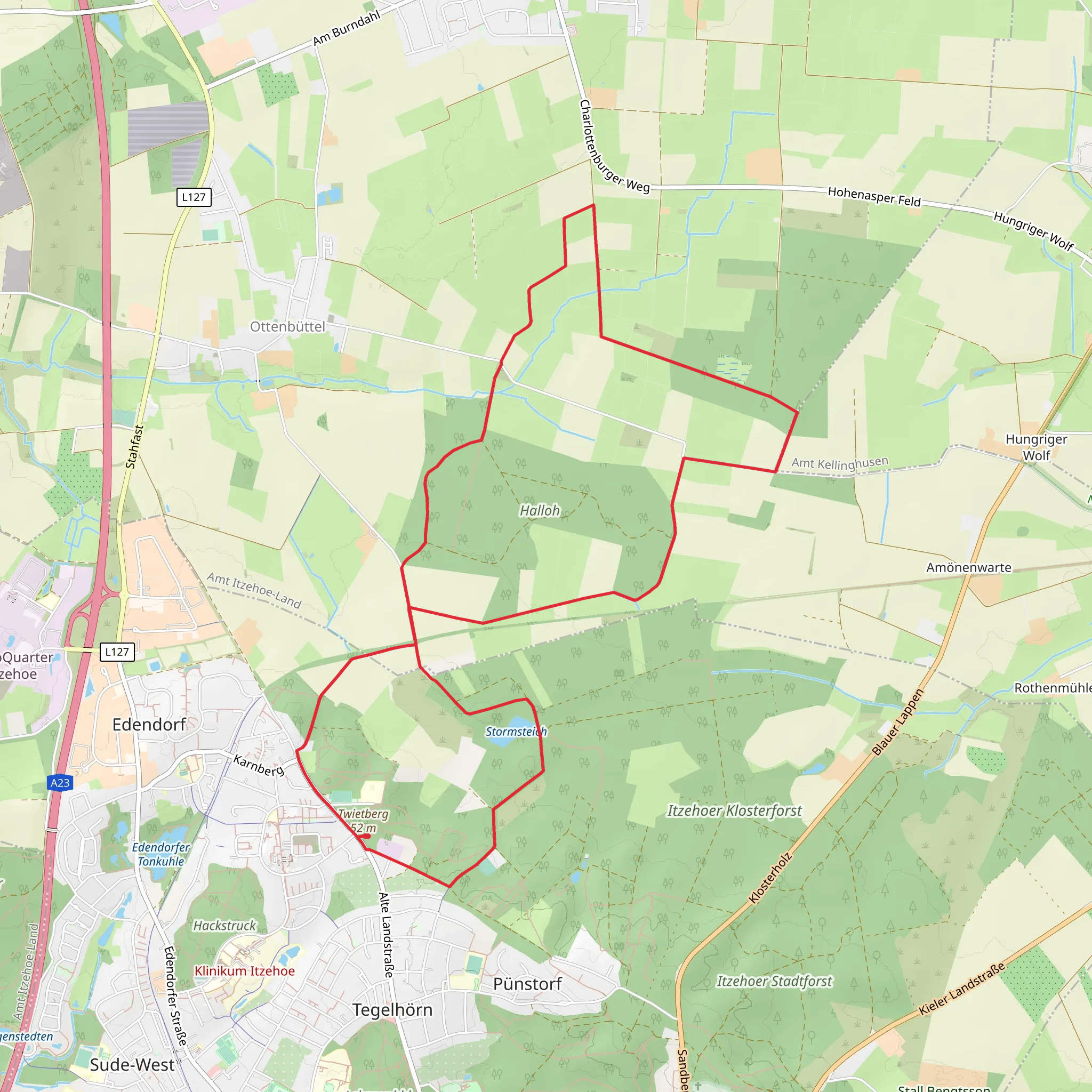 Spaziergand im Stadtforst Itzehoe Loop mobile static map