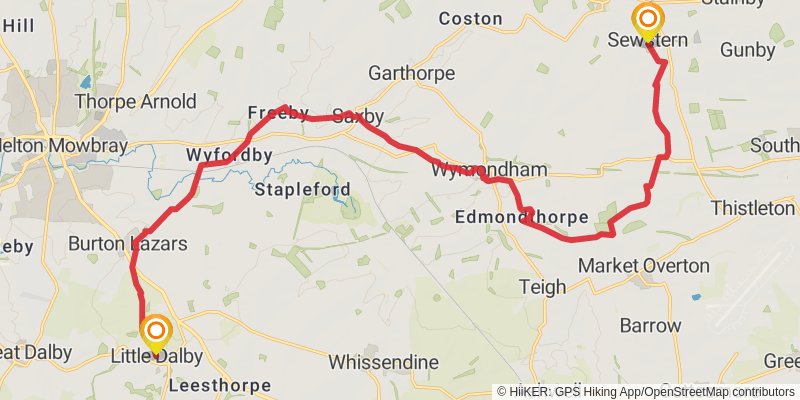 Leicestershire Border Loop Walk stage 7 Map