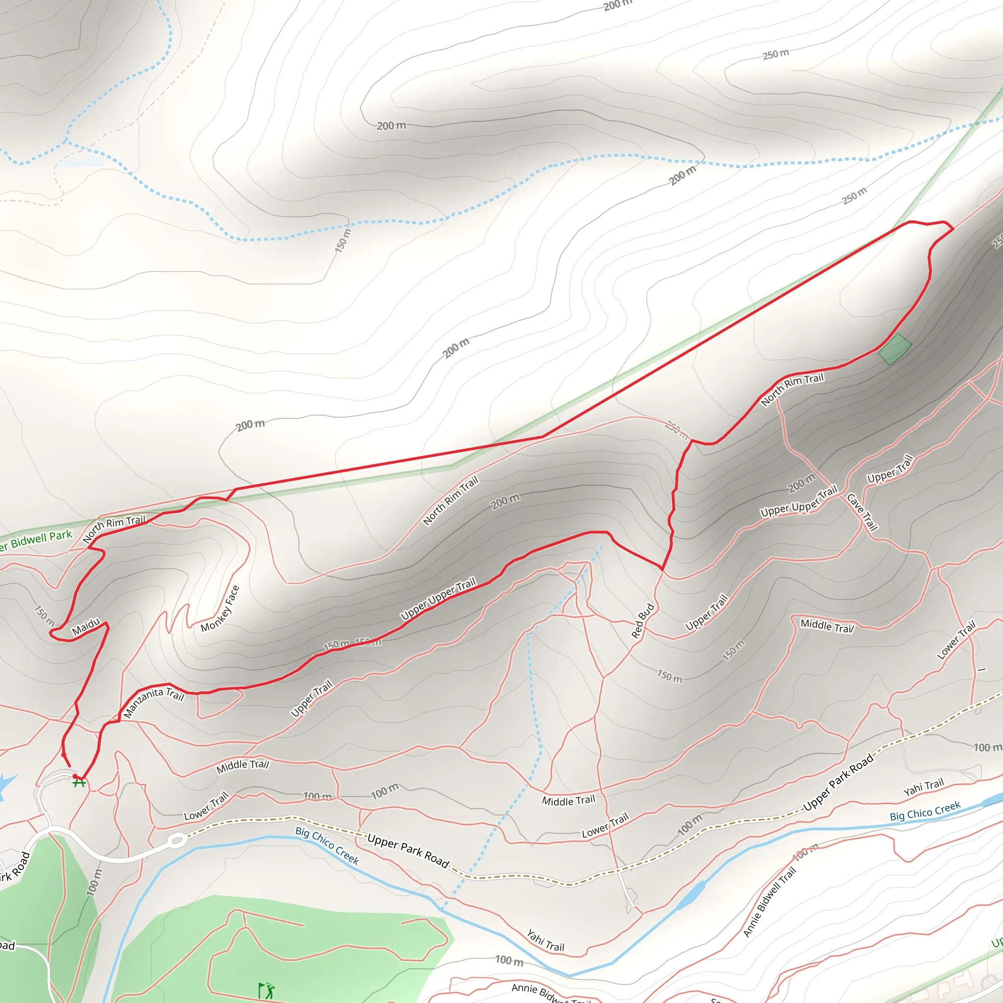 North Rim Trail and Manzanita Trail mobile static map