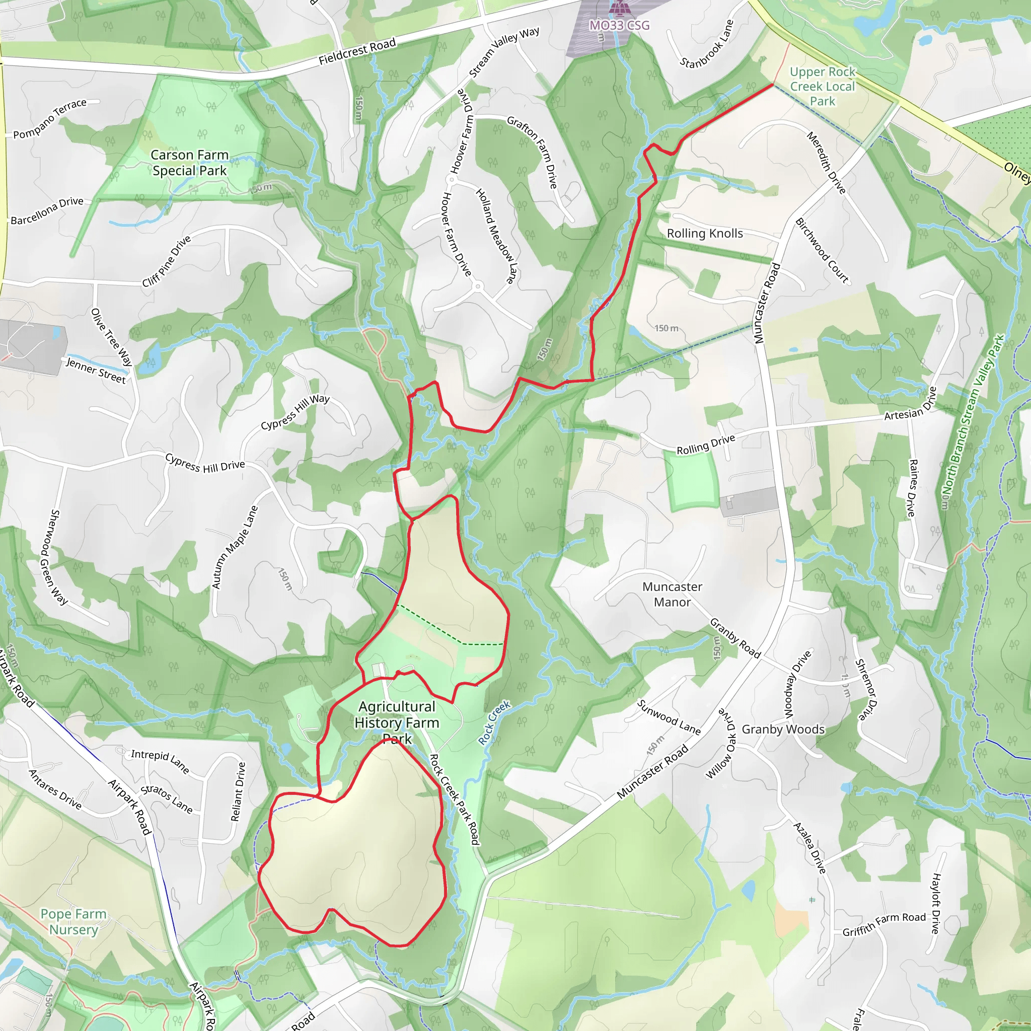 Percheron, Mule Skinner, Belgian and Upper Rock Creek Loop Trail mobile static map