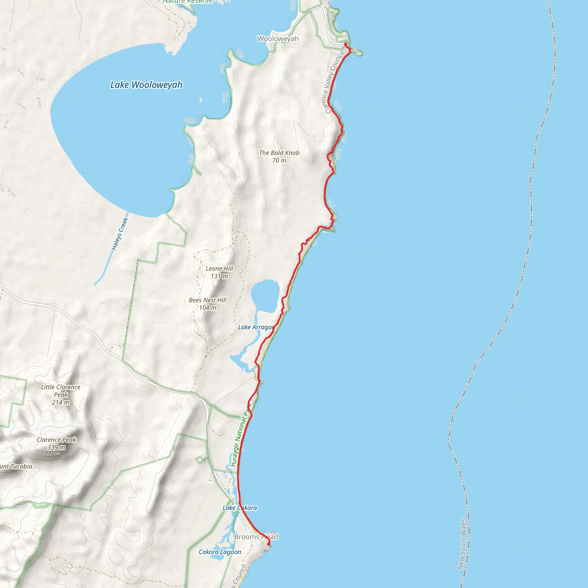 Angourie to Brooms Head Track mobile static map