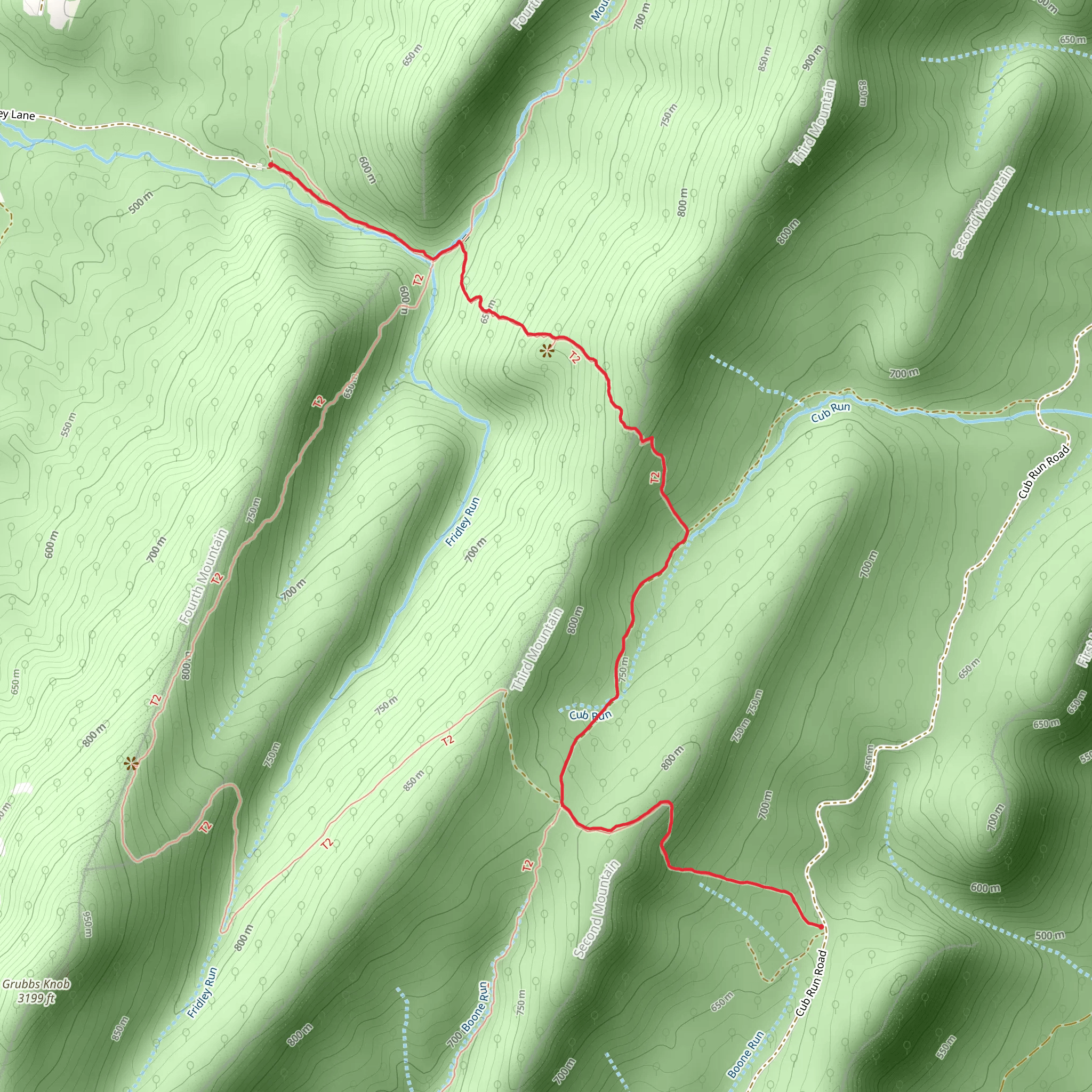 Fridley Gap Trail mobile static map