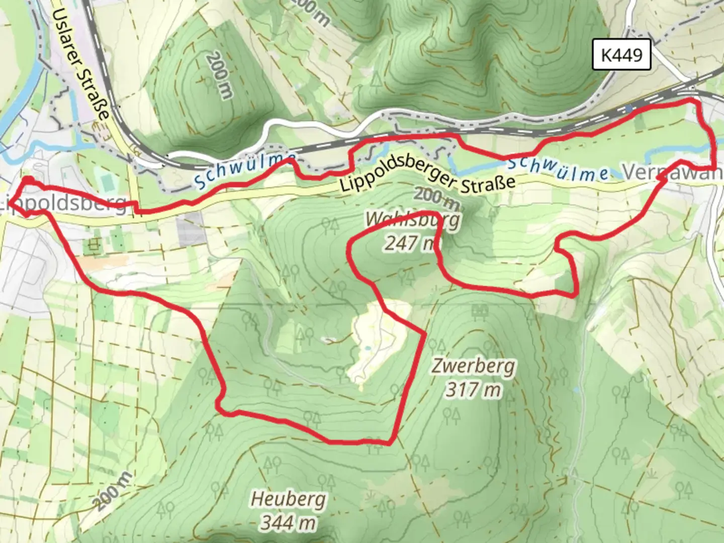 An image depicting the trail Wahlsburg via Eco-Pfad Wahlsburg and its surrounding area.