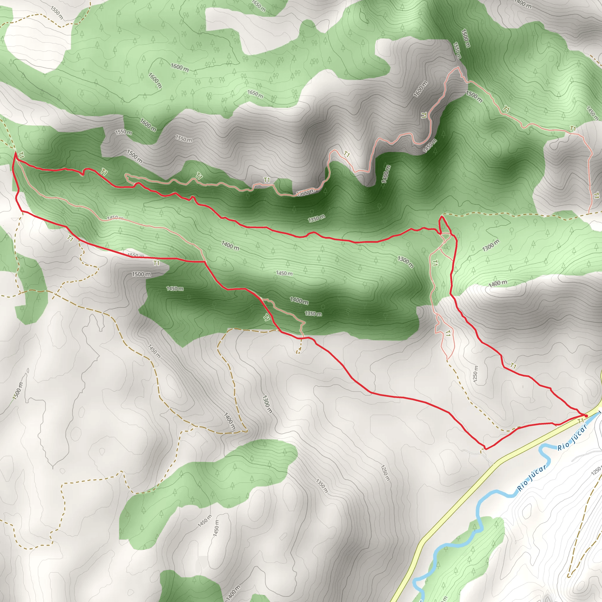 Route of the Masegar PR CU 7 mobile static map