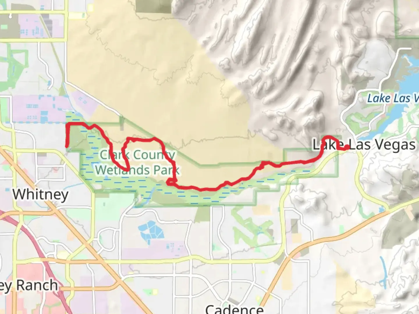 An image depicting the trail Wetlands Park - North Trail and its surrounding area.
