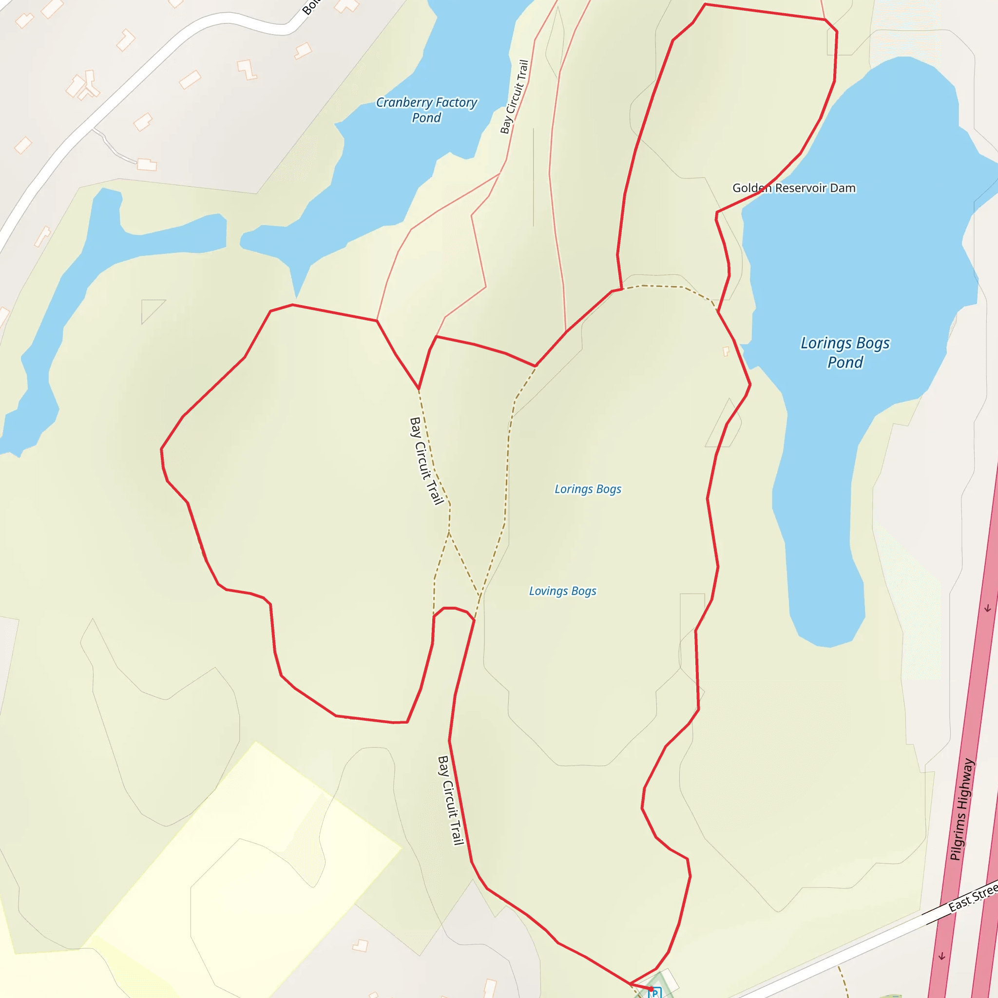 Cranberry Factory Pond Loop mobile static map