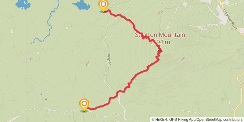 Stratton Mountain and Stratton Pond Loop Trail stage 2 Map