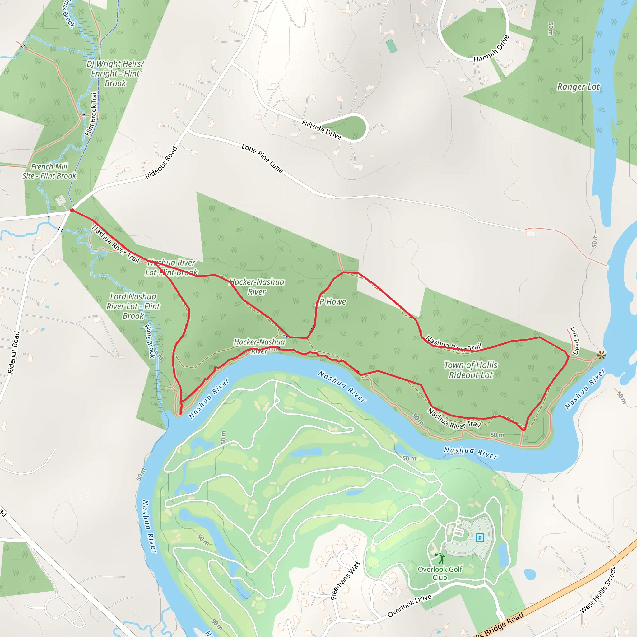 Town of Hollis Rideout Lot Loop mobile static map
