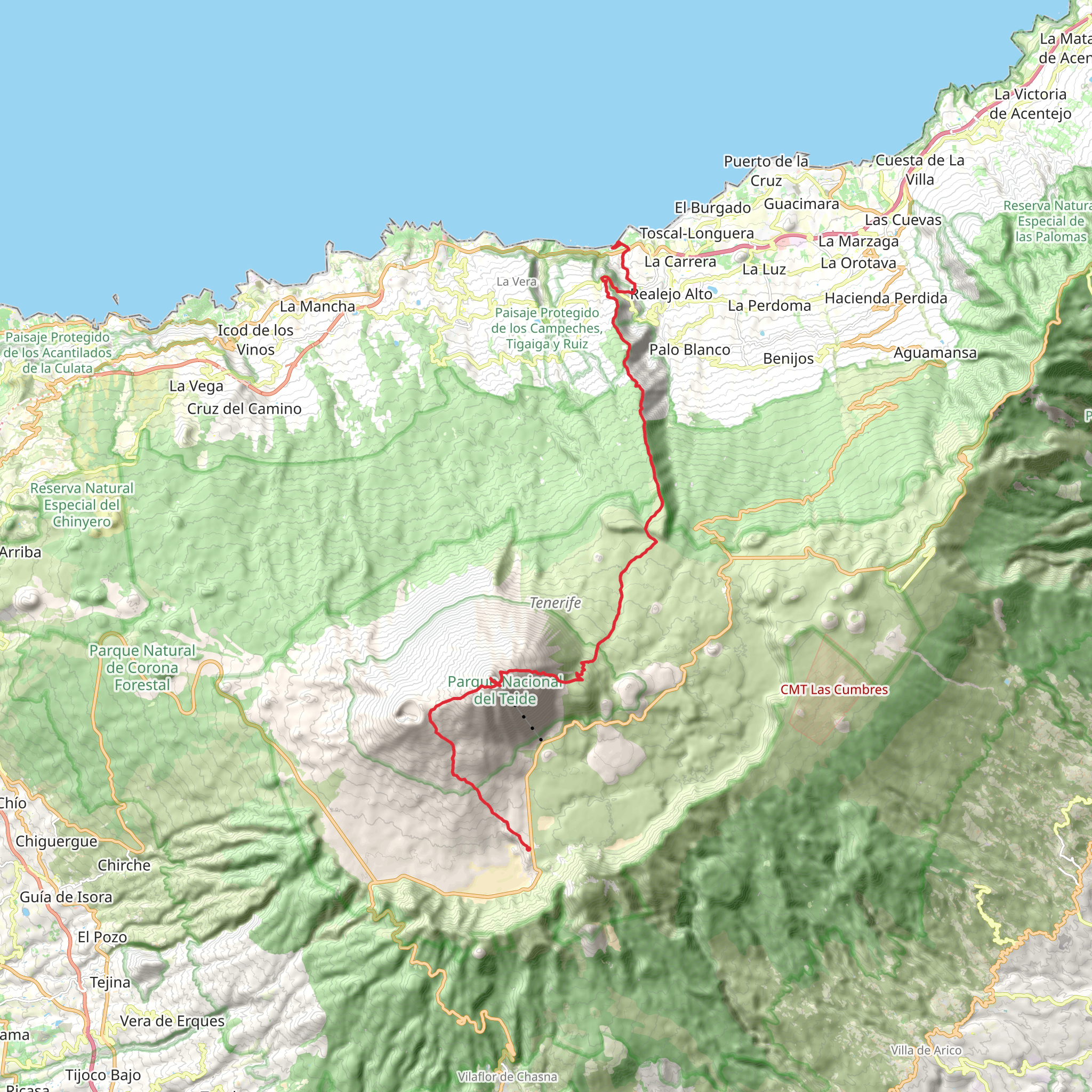 PR TF 41 Pico del Teide Peak from El Socorro Beach mobile static map