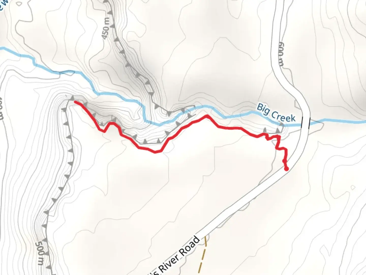 An image depicting the trail Cave Falls Trail and its surrounding area.