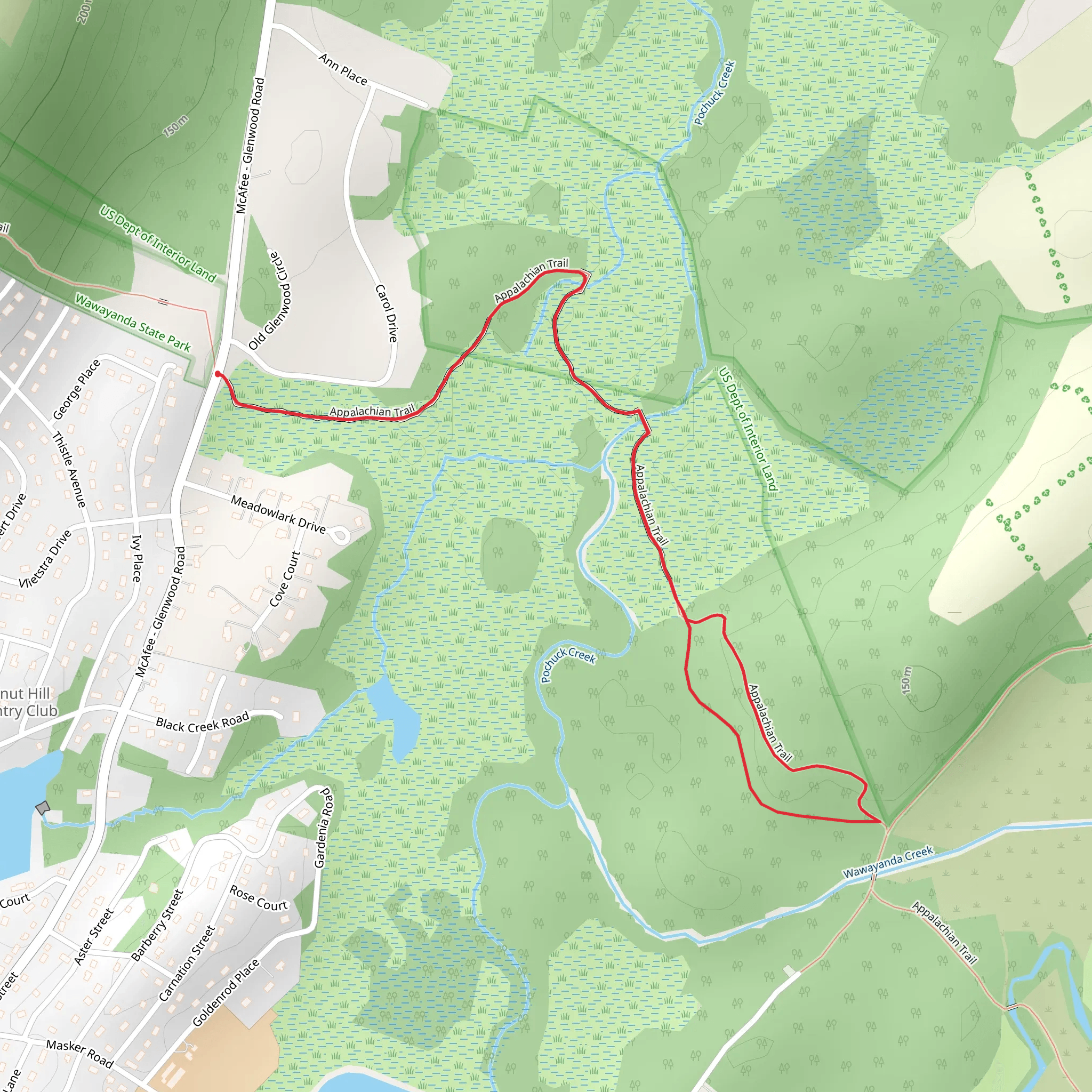 NJ State and Appalachian Trail mobile static map
