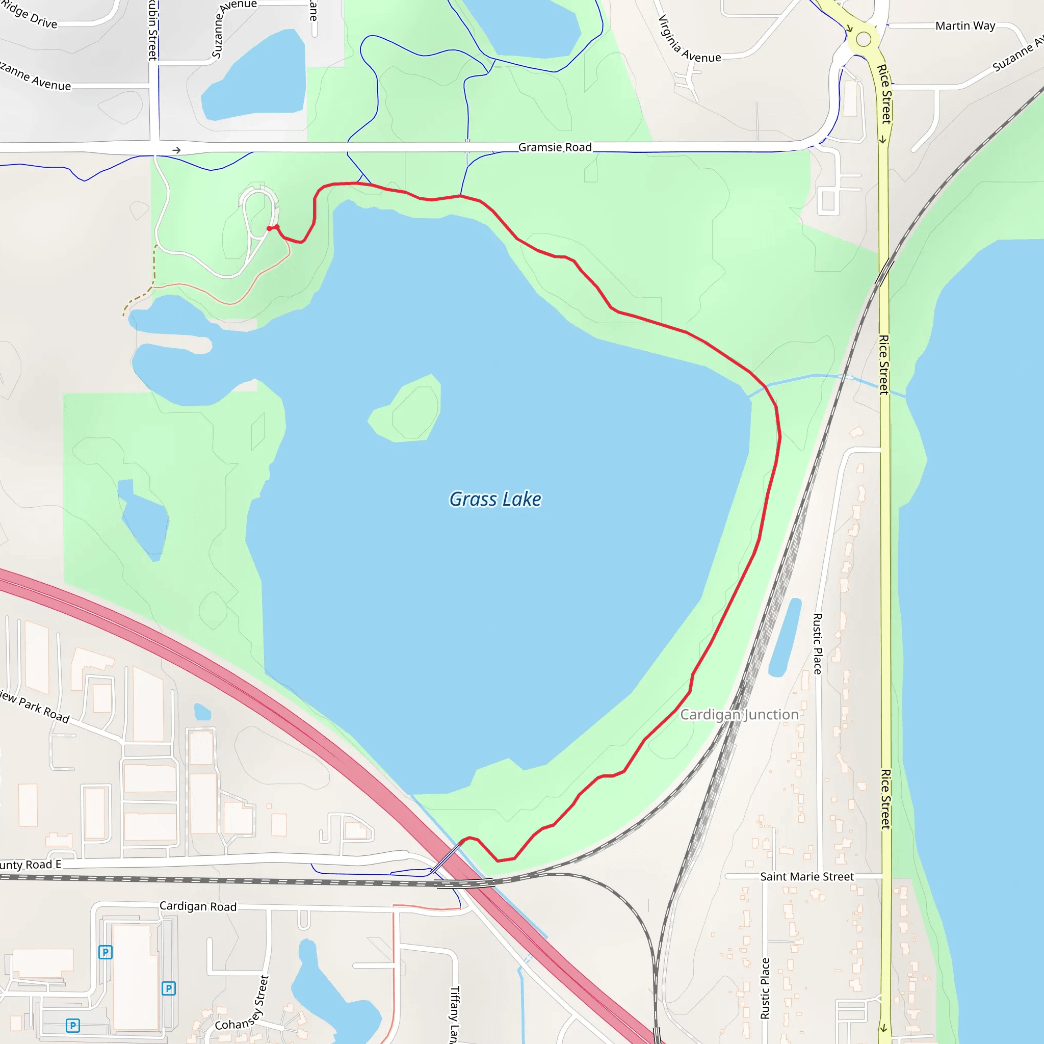 Grass Lake East Shore Walk mobile static map
