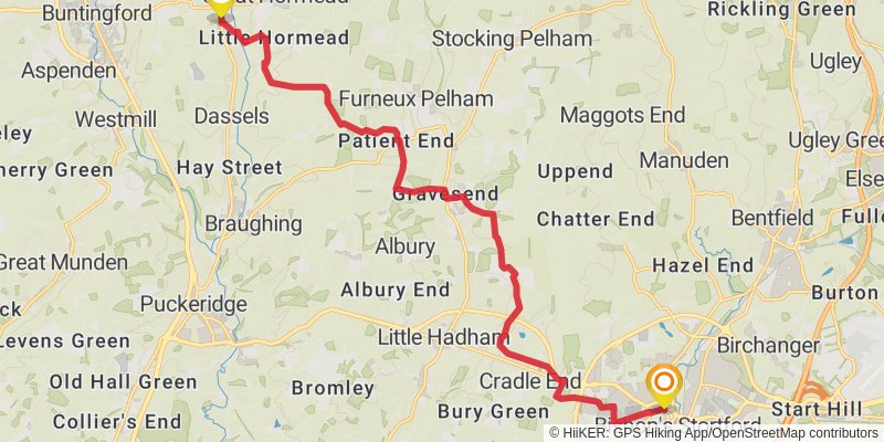 Hertfordshire Way stage 12 Map