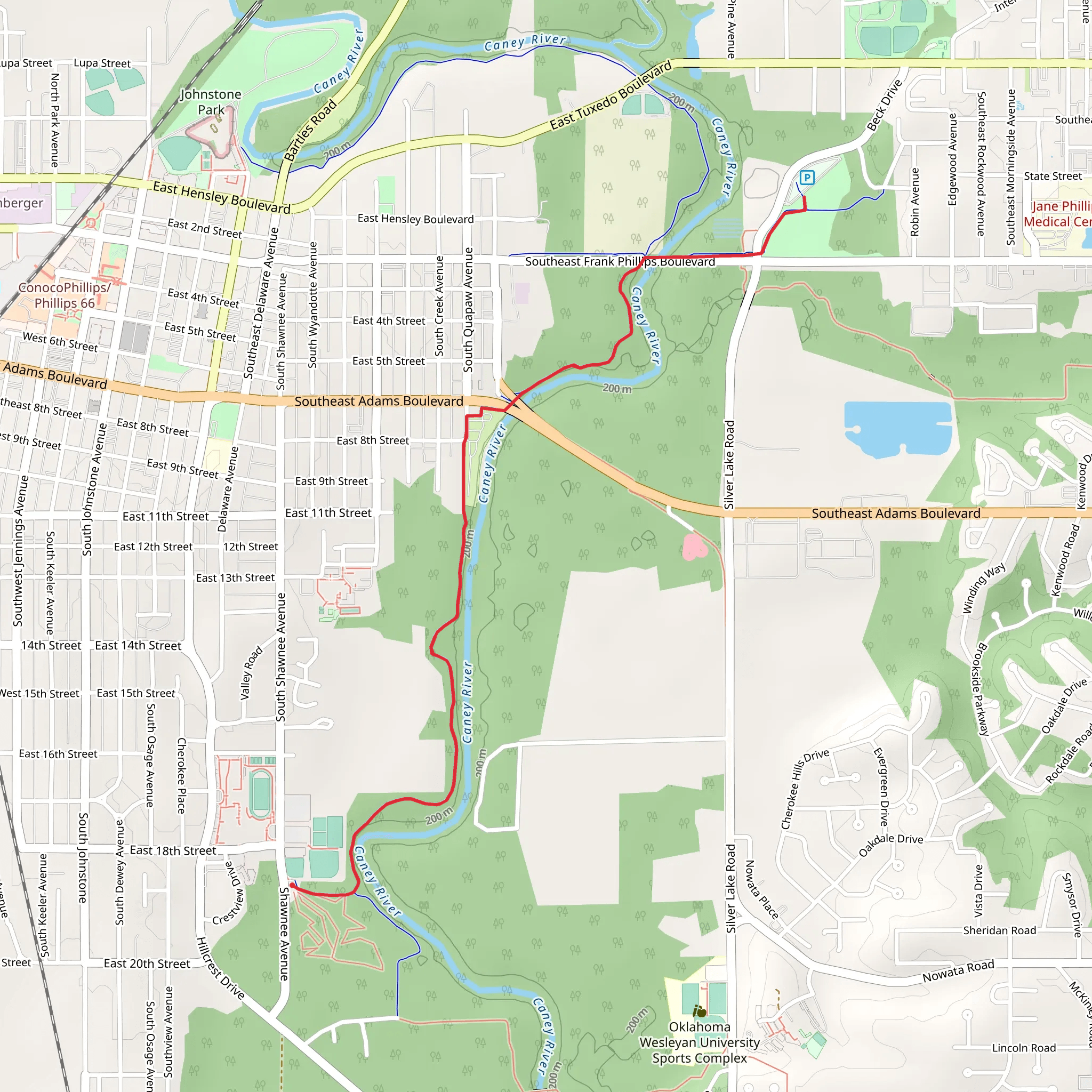 Walk to Robinwood Park mobile static map