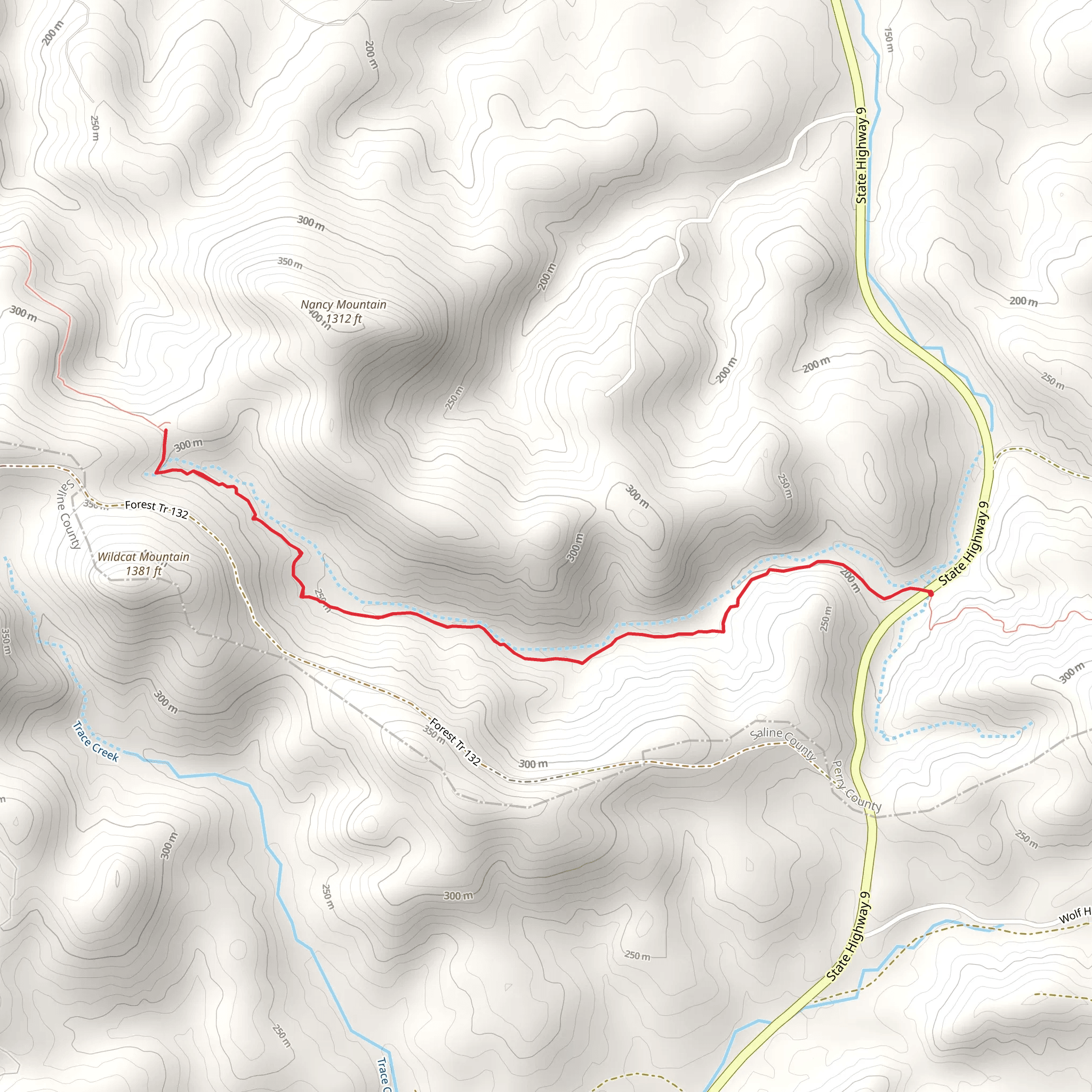 Ouachita Trail Out and Back mobile static map