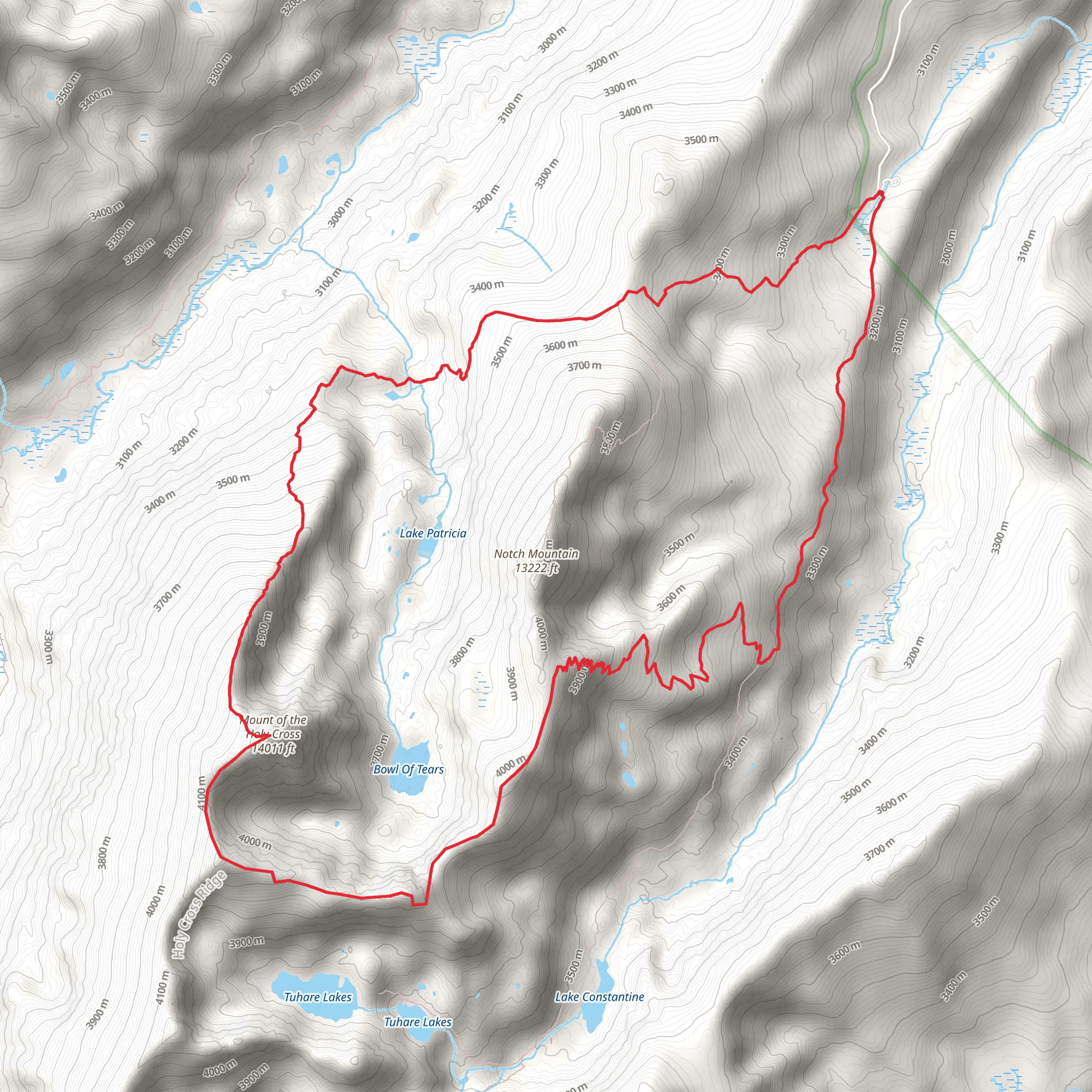 Mount of the Holy Cross via Falls Creek Trail mobile static map