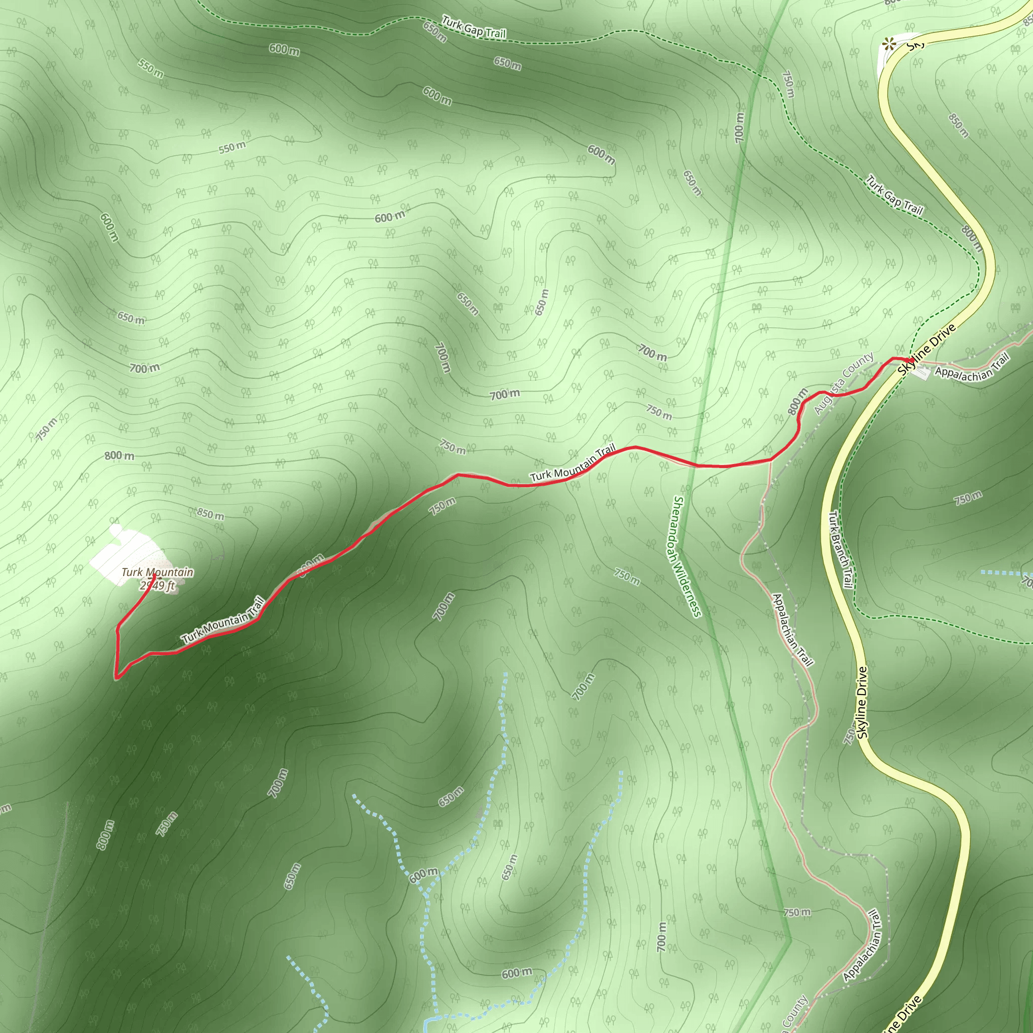 Turk Mountain Trail mobile static map