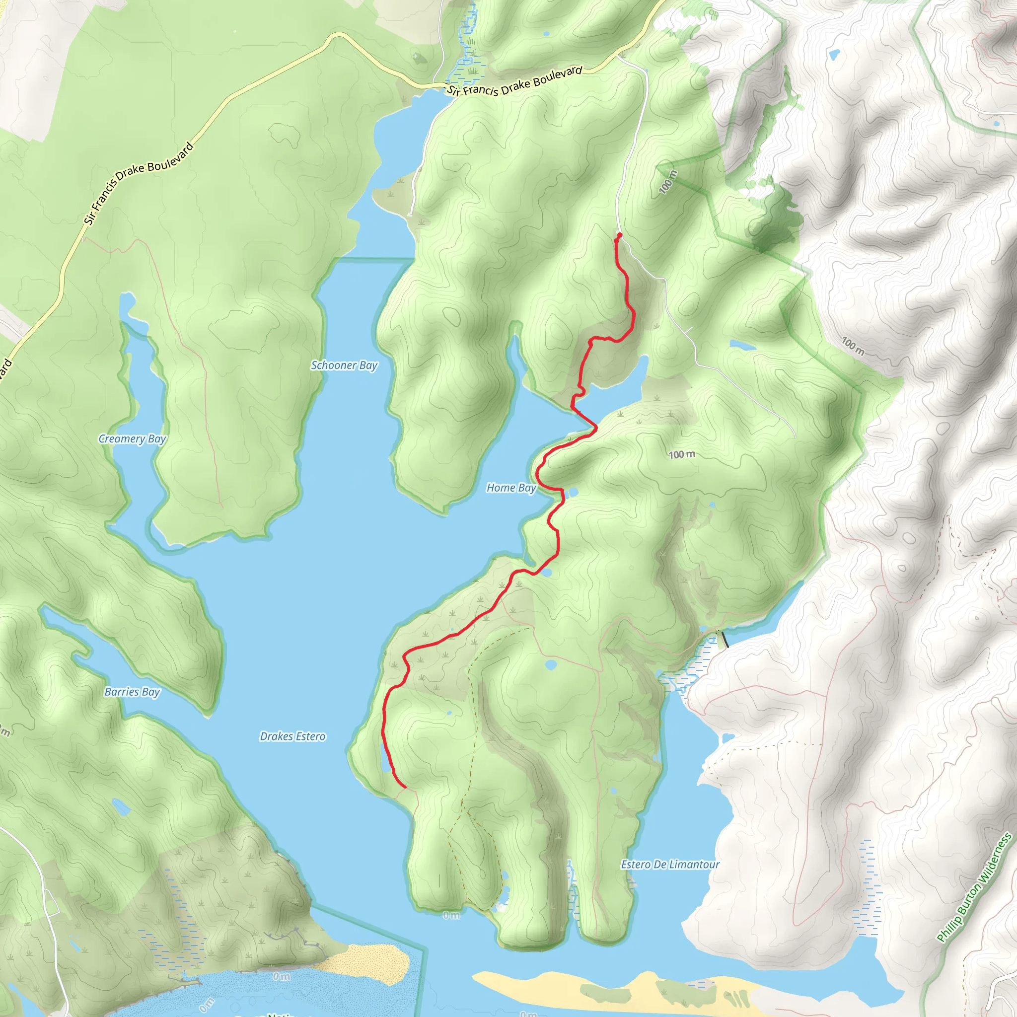 Sunset Beach Trail via Estero Trail mobile static map
