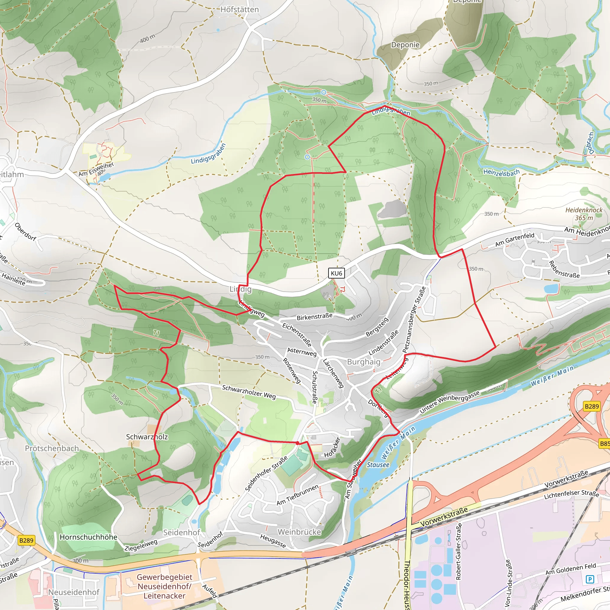Stausee via Rundwanderweg Burghaig mobile static map