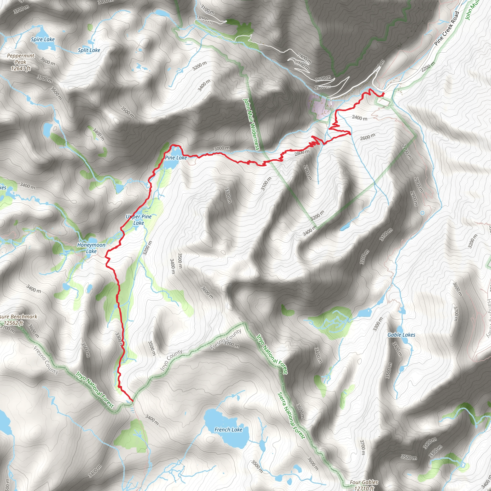 Pine Creek Pass Trail mobile static map