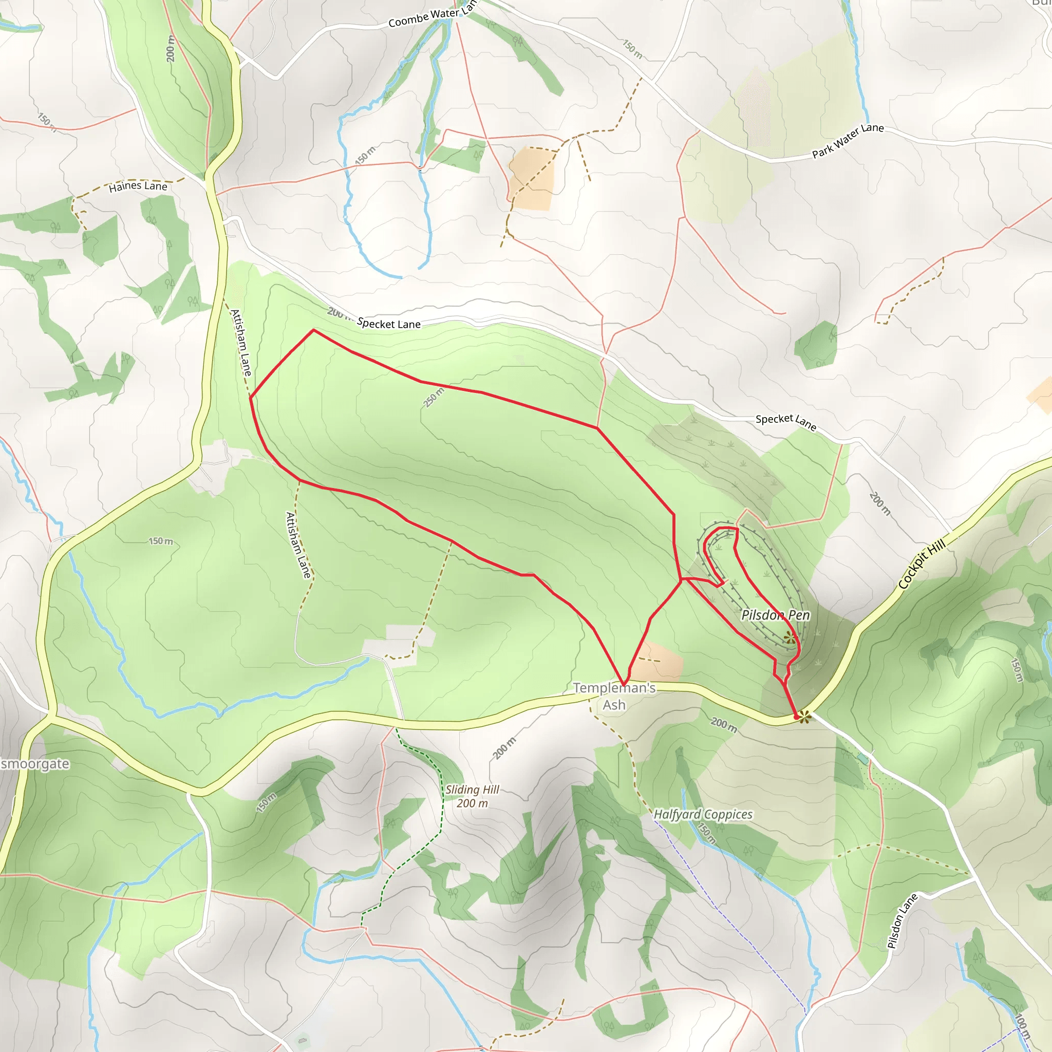 Pilsdon Pen Loop mobile static map