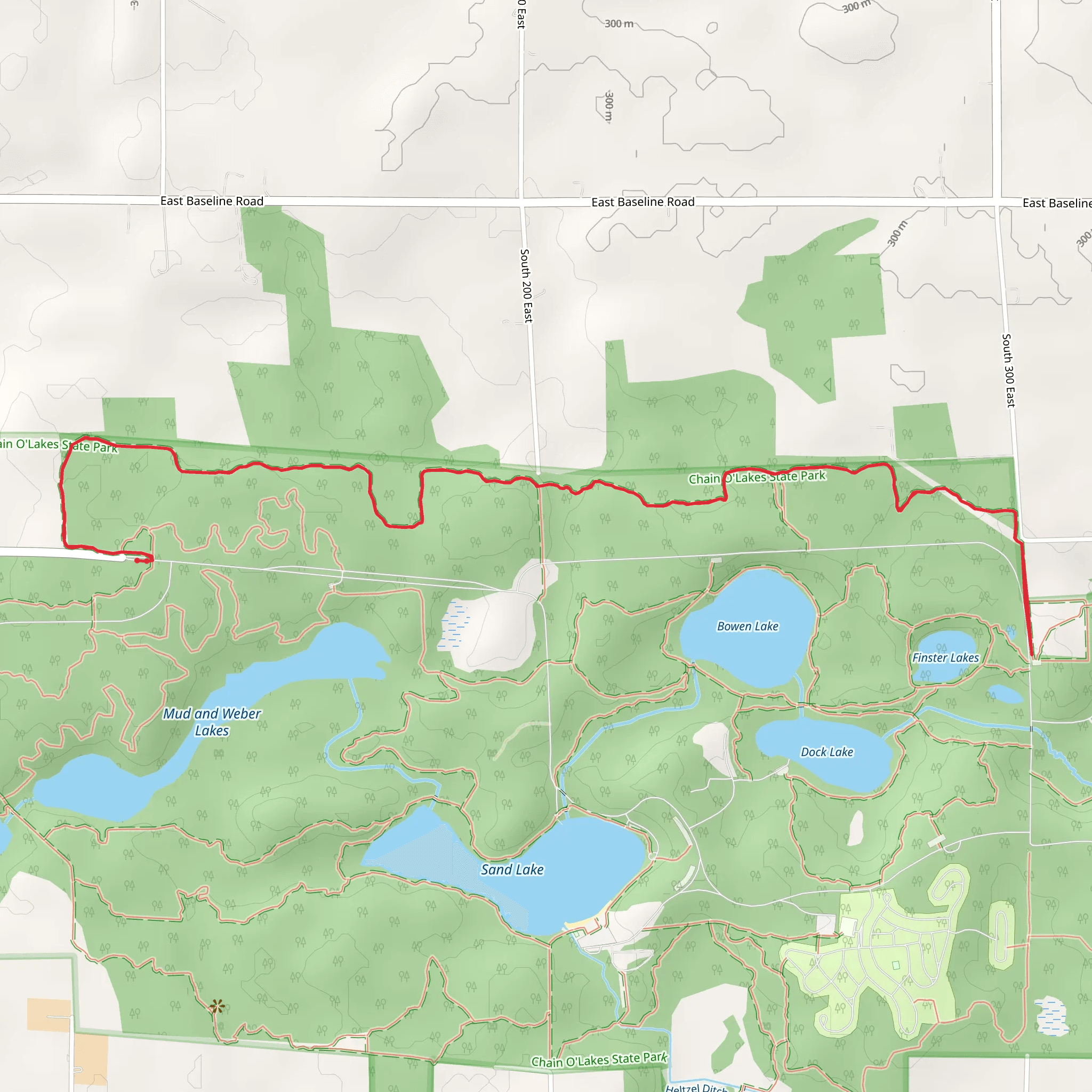 Finster Lakes Out and Back mobile static map