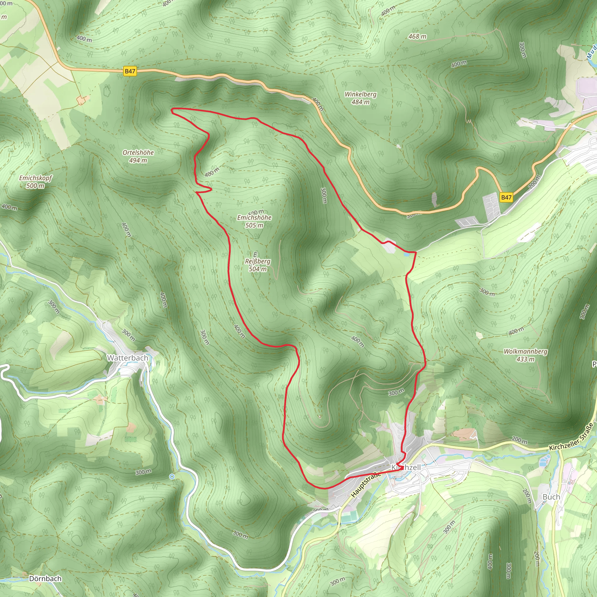 Kirchzell Loop mobile static map
