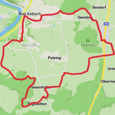 Bad Abbach and Katzstein Loop mobile static map