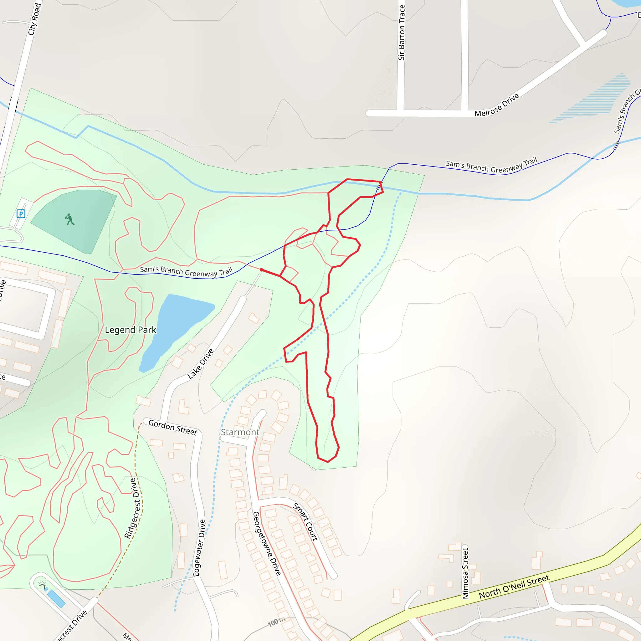 Lake Drive Long Loop mobile static map