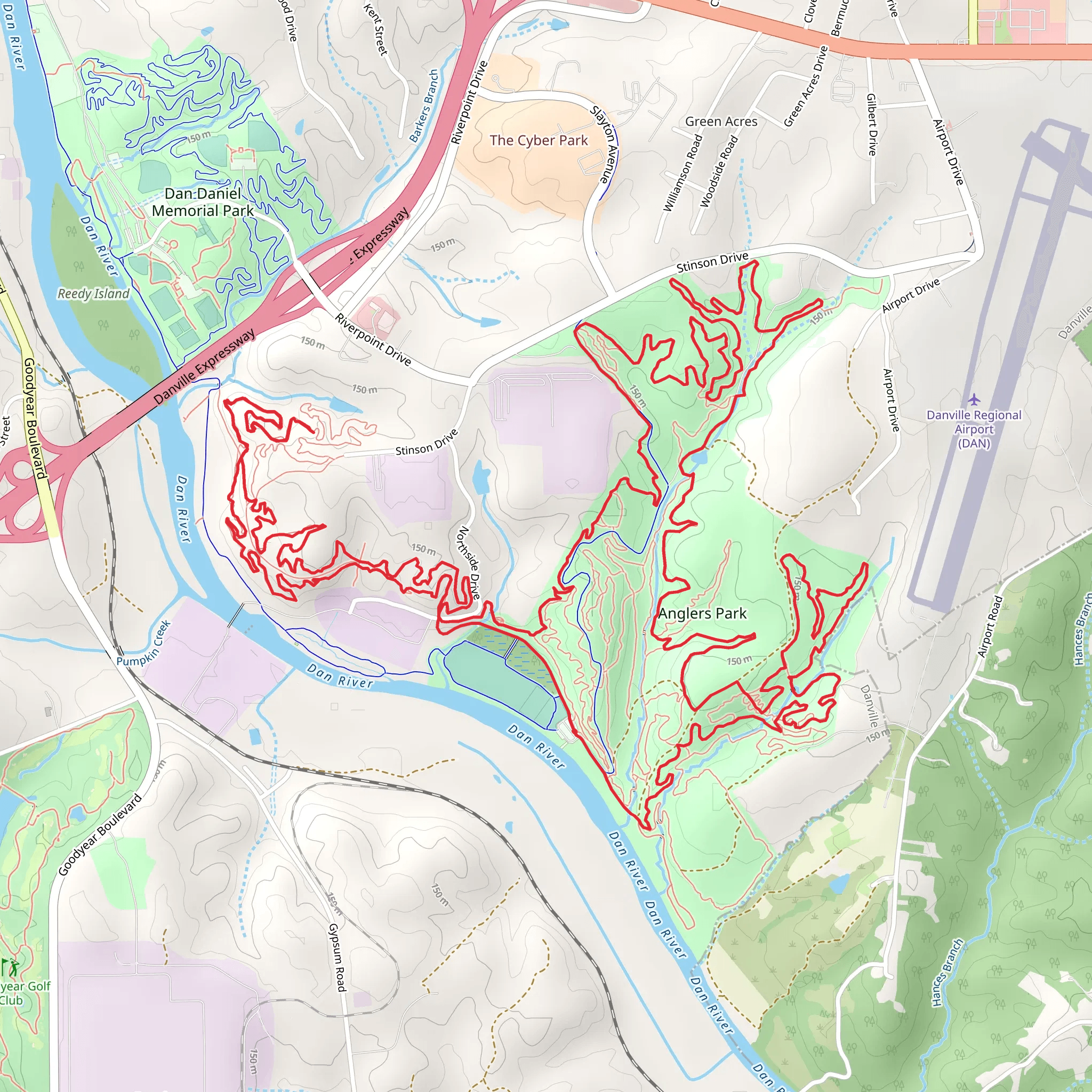 Witchback and Anglers Park Loop mobile static map