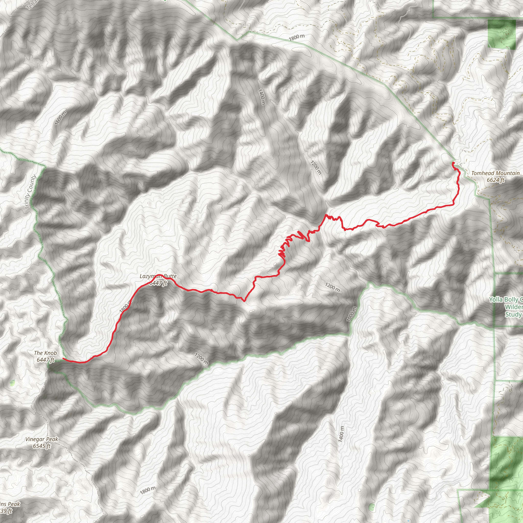 Lazyman Butte via Syd Cabin Ridge Trail mobile static map